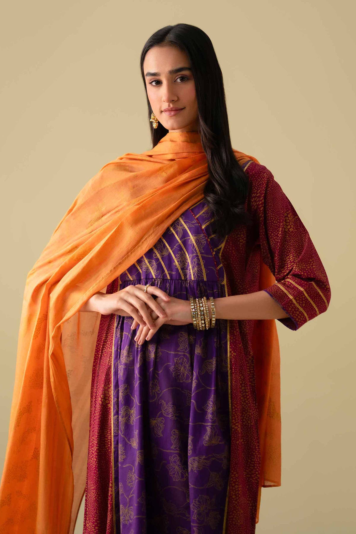3 Piece - Printed Suit - KFE26-114Purple Lawn 3PC Printed Nishat Australia