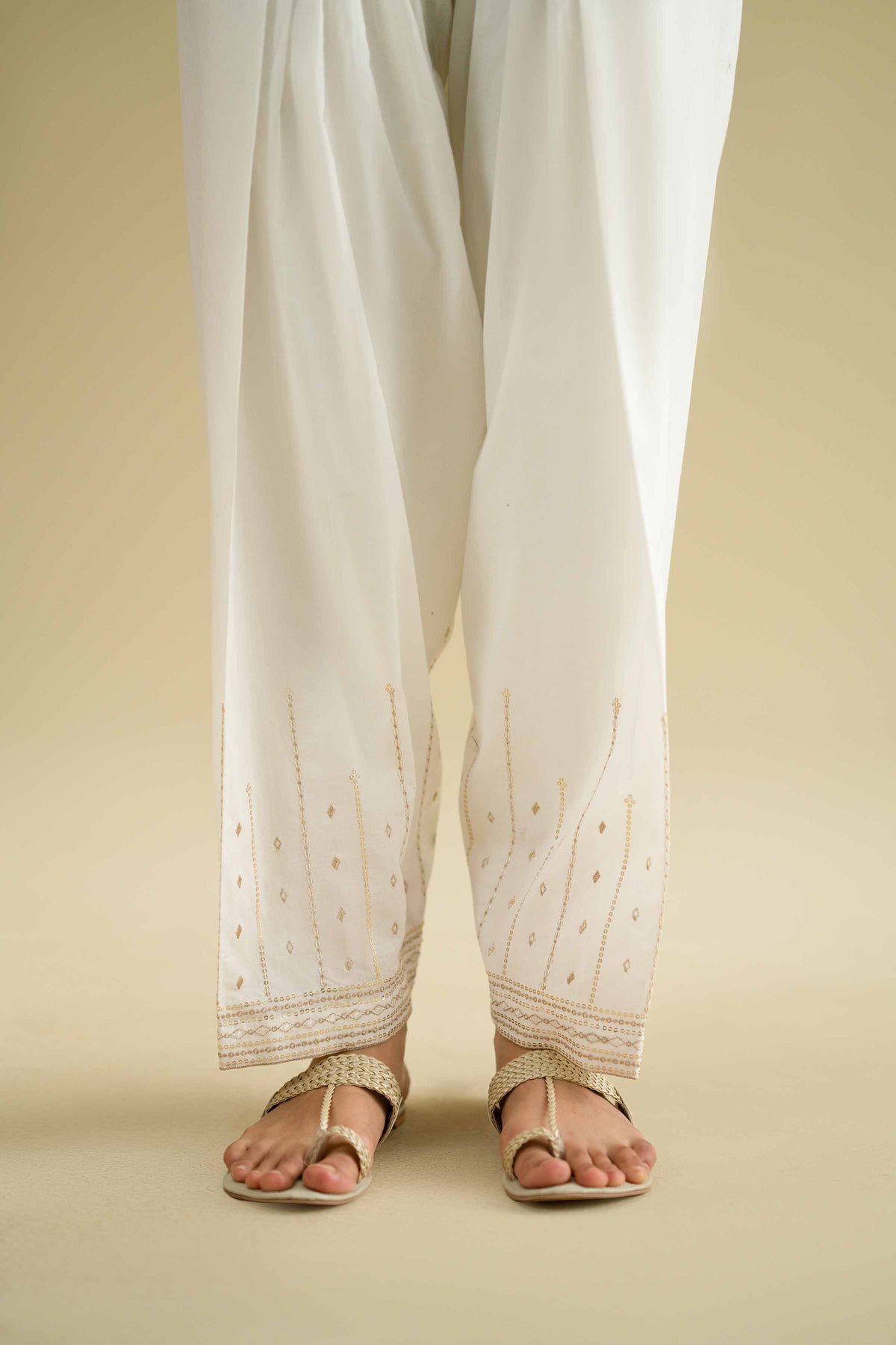 Embroidered Shalwar - KFE26-128White Cambric 1PC Embroidered Nishat Australia