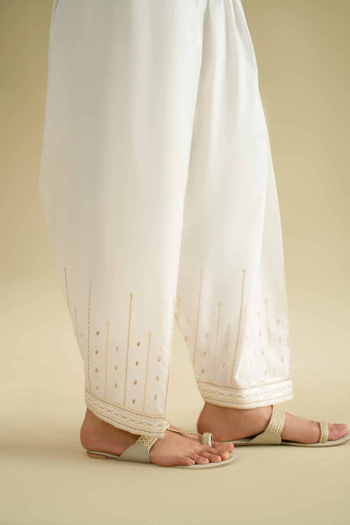 Embroidered Shalwar - KFE26-128White Cambric 1PC Embroidered Nishat Australia