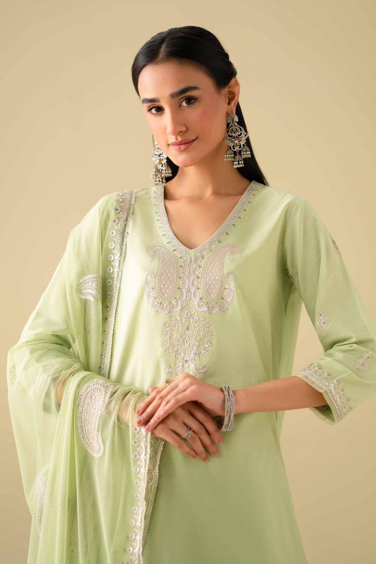3 Piece - Embroidered Suit - KFE26-132Green Cambric 3PC Embroidered Nishat Australia