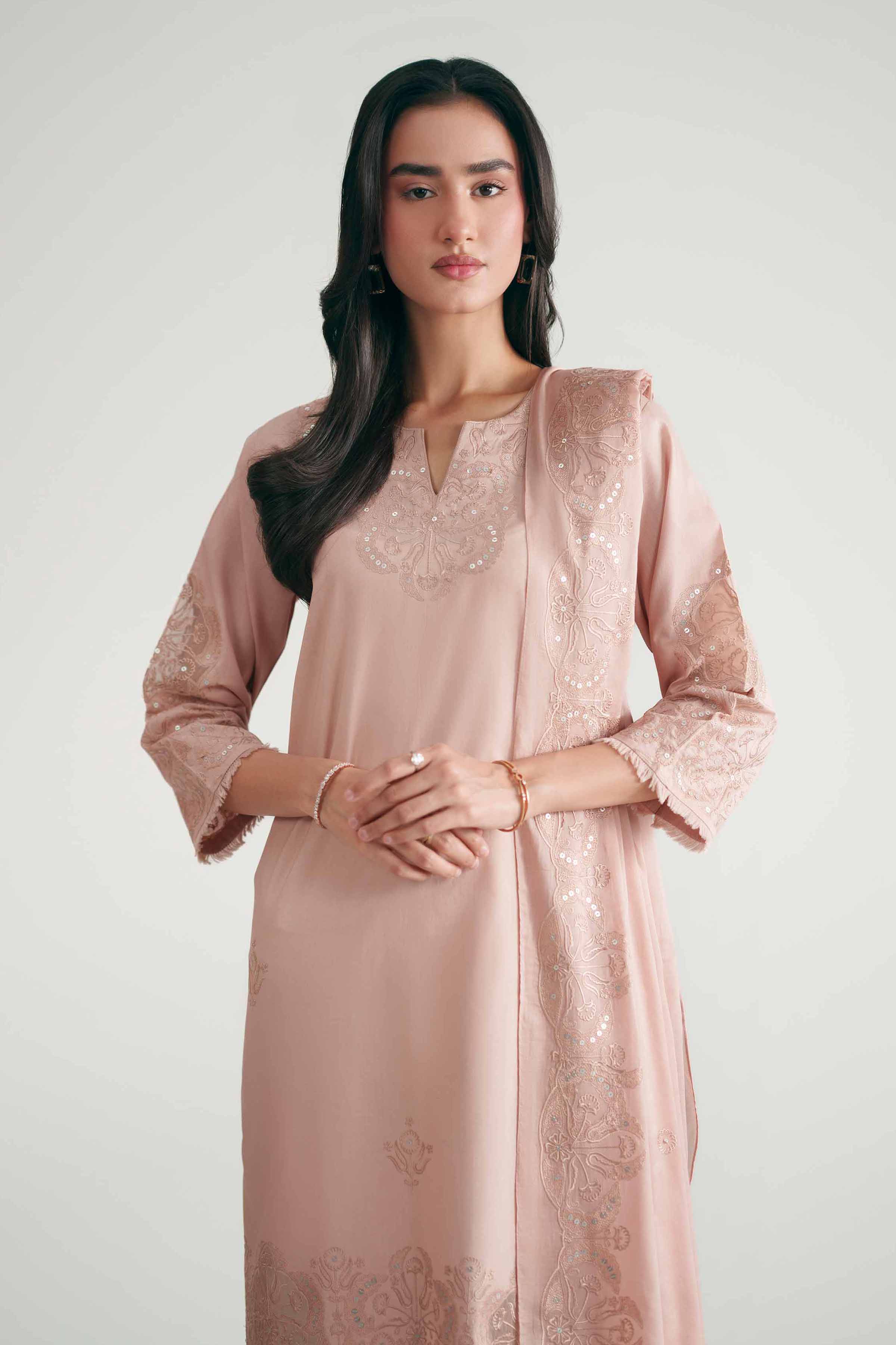 2 Piece - Embroidered Suit - KFE26-146 Pink Cambric 2PC Embroidered Nishat Australia