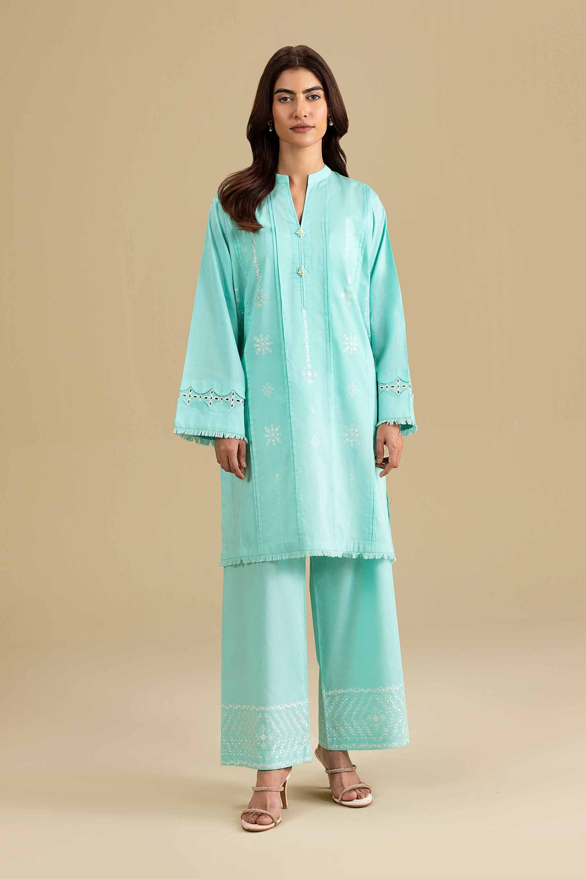 2 Piece - Embroidered Suit - KFE26-173 Blue Cambric 2PC Embroidered Nishat Australia