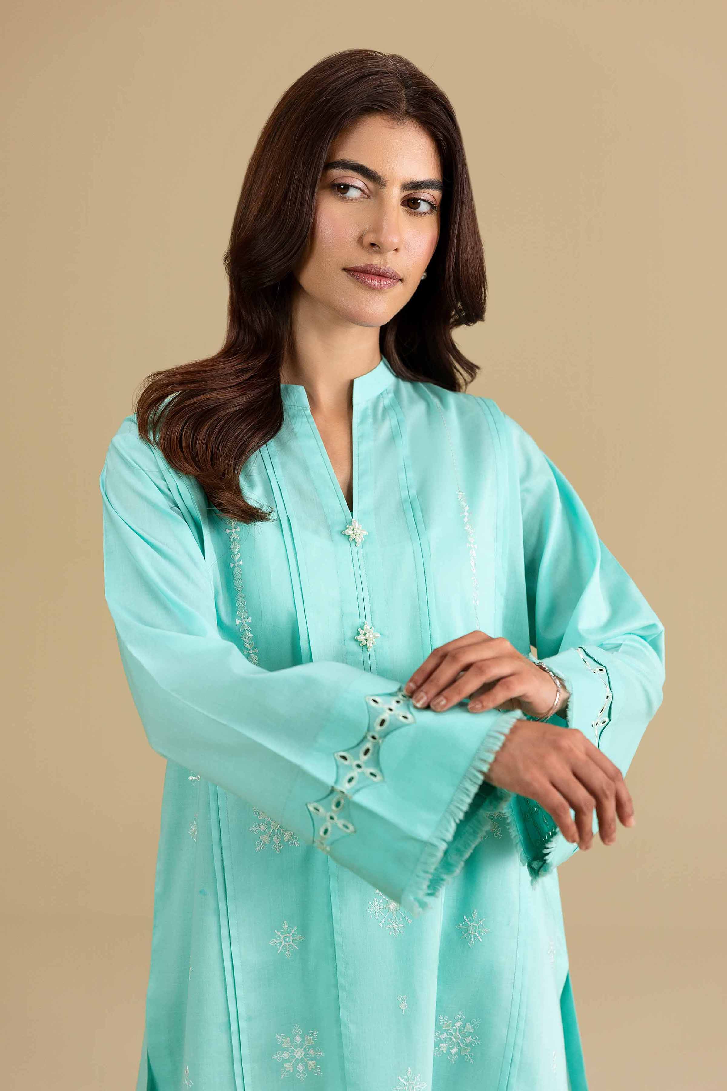 2 Piece - Embroidered Suit - KFE26-173 Blue Cambric 2PC Embroidered Nishat Australia