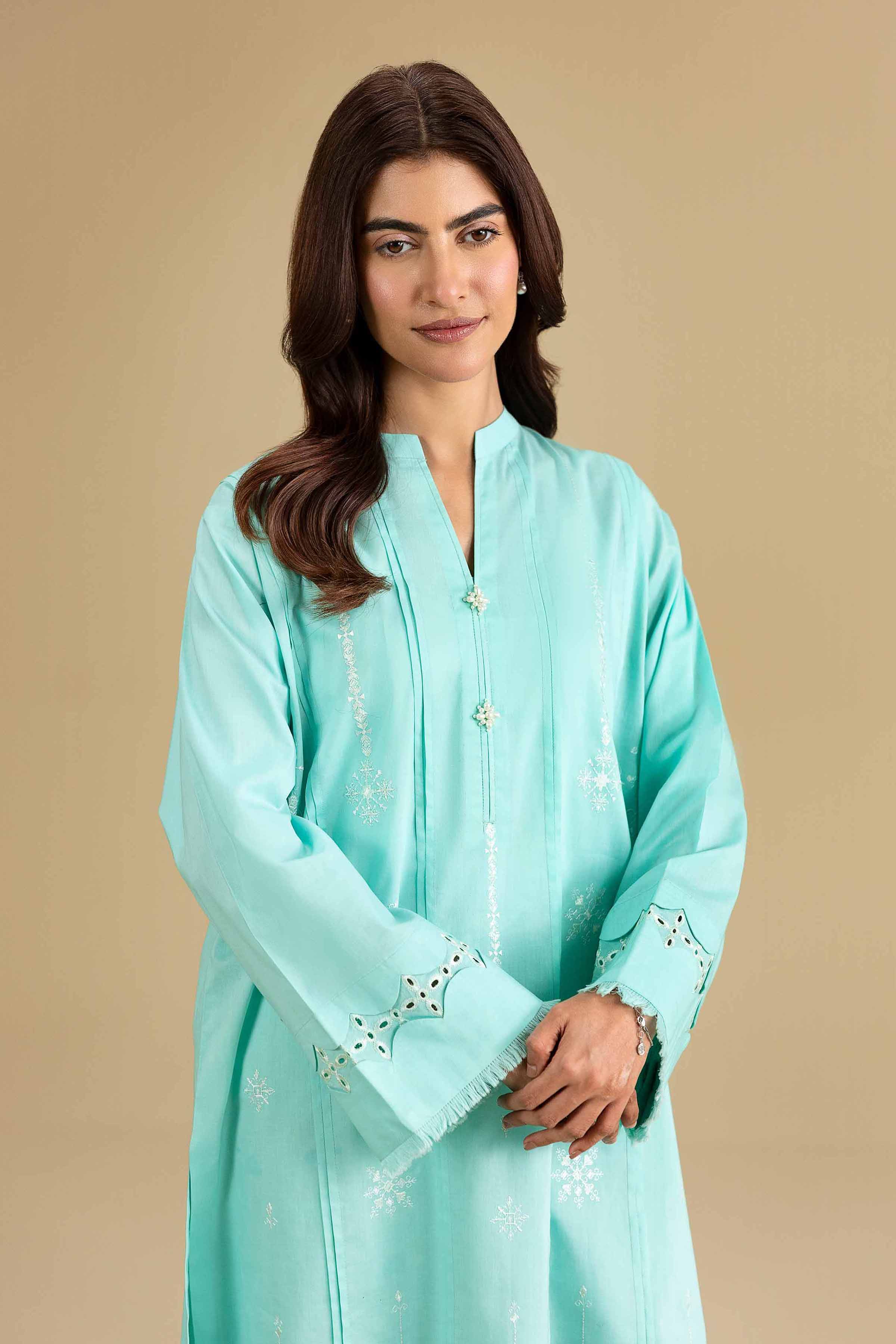 2 Piece - Embroidered Suit - KFE26-173 Blue Cambric 2PC Embroidered Nishat Australia