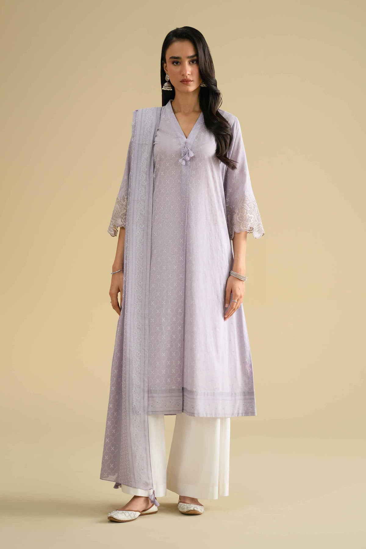 2 Piece - Printed Embroidered Suit - KFE26-28Purple Lawn 2PC Embroidered Nishat Australia