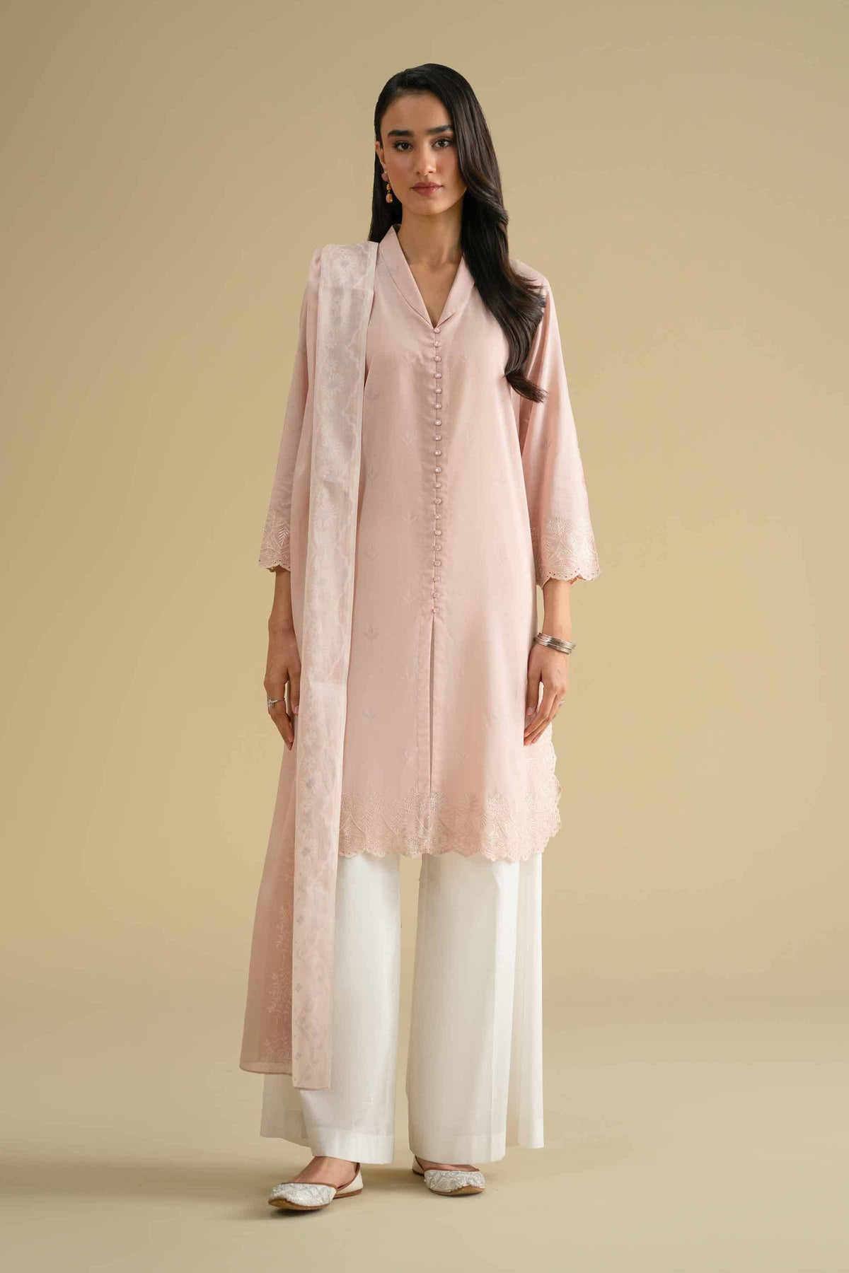 2 Piece - Printed Embroidered Suit - KFE26-29Pink Lawn 2PC Embroidered Nishat Australia
