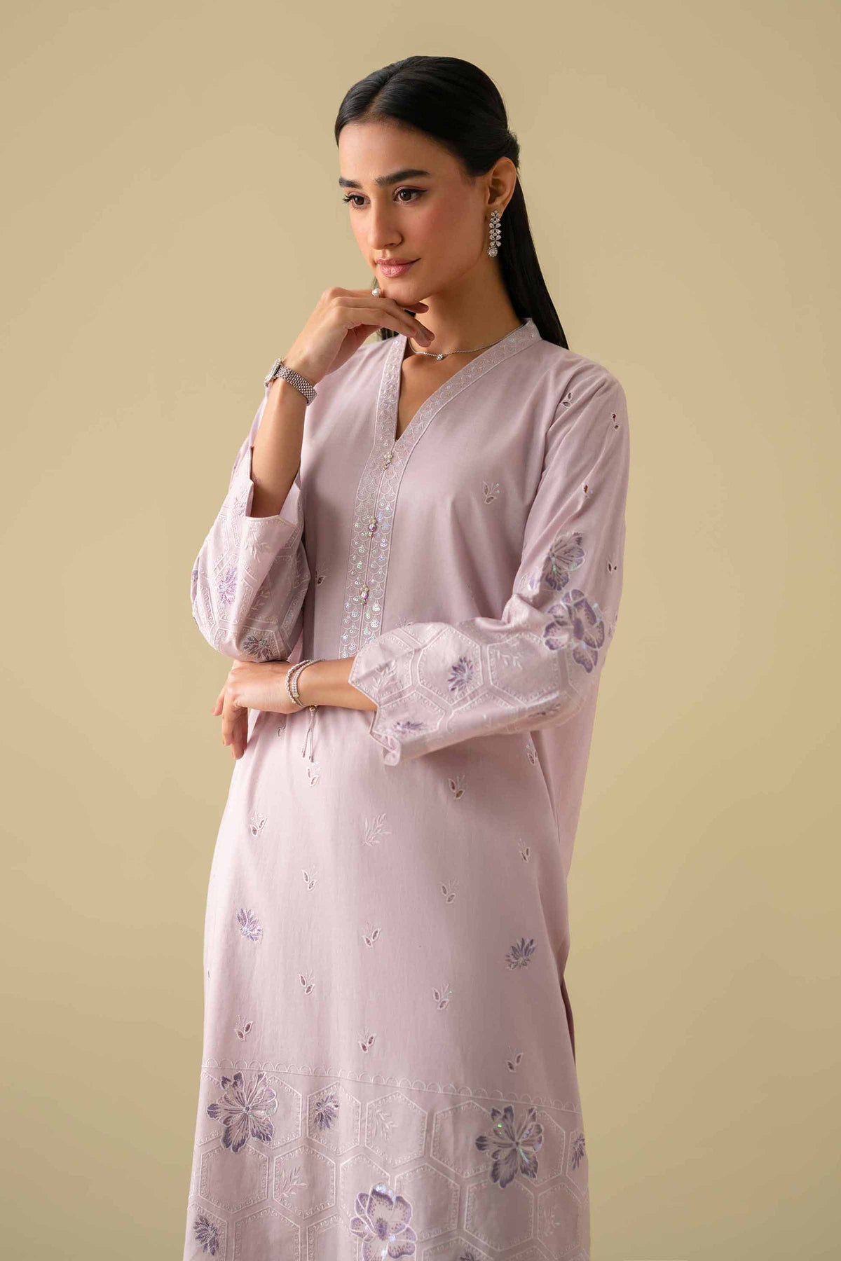 2 Piece - Embroidered Suit - KFE26-34Purple Cambric 2PC Embroidered Nishat Australia
