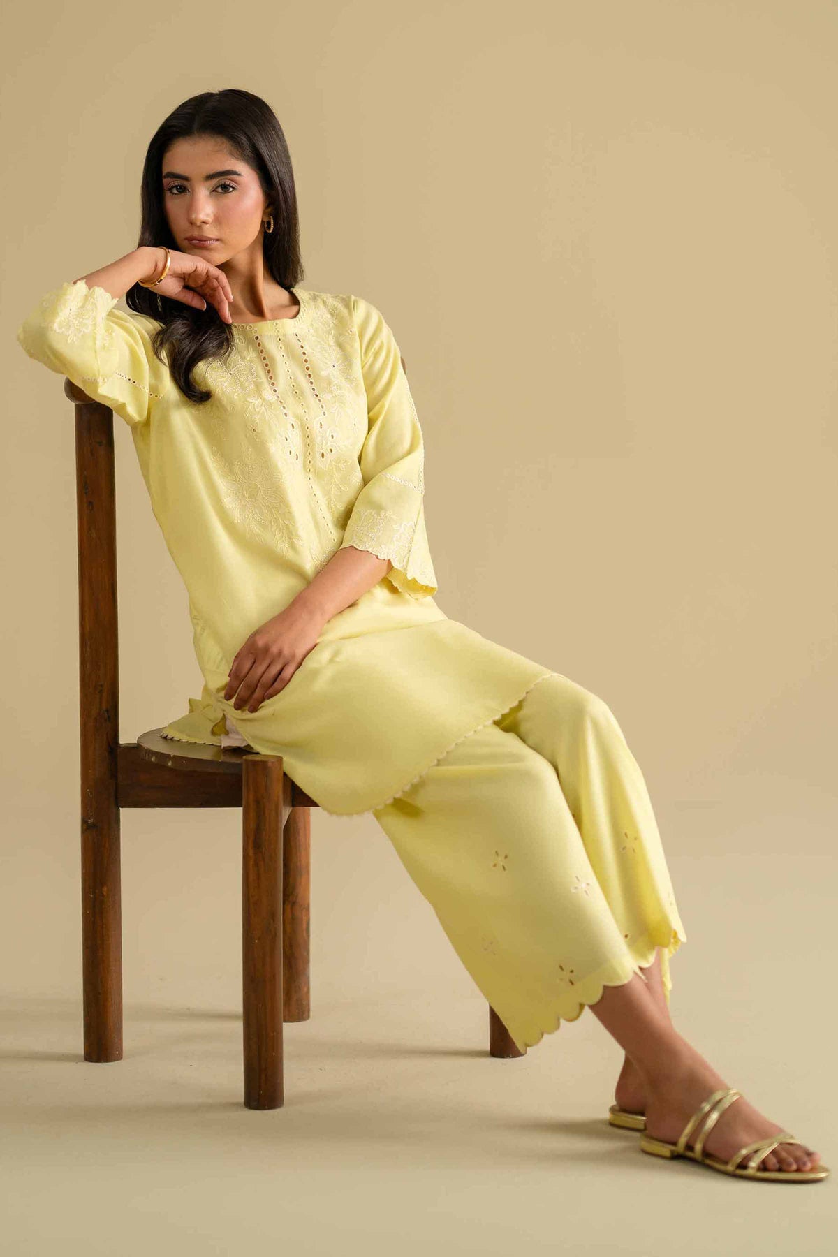 2 Piece - Embroidered Suit - KFE26-39Yellow Yarn Dyed 2PC Embroidered Nishat Australia