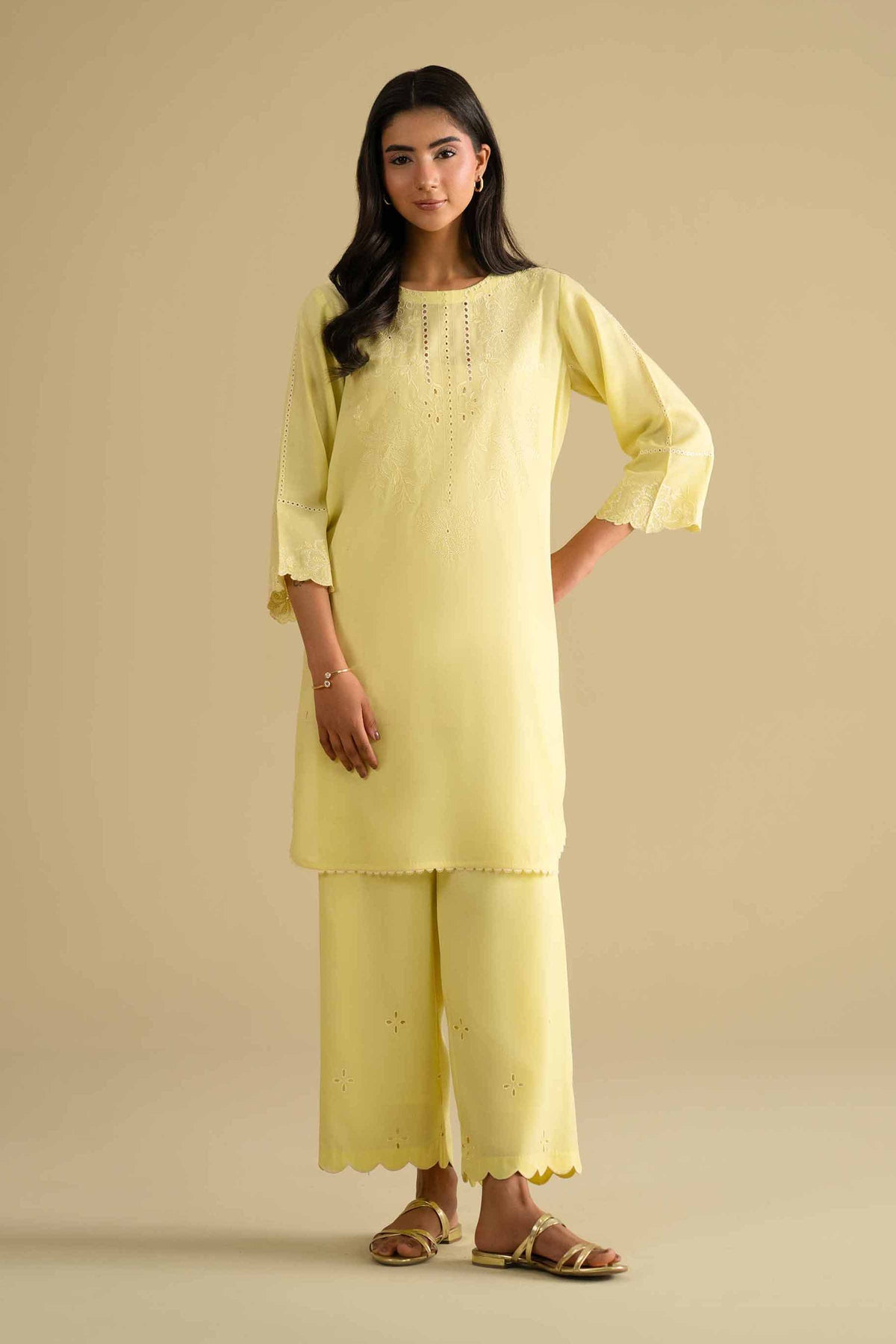 2 Piece - Embroidered Suit - KFE26-39Yellow Yarn Dyed 2PC Embroidered Nishat Australia