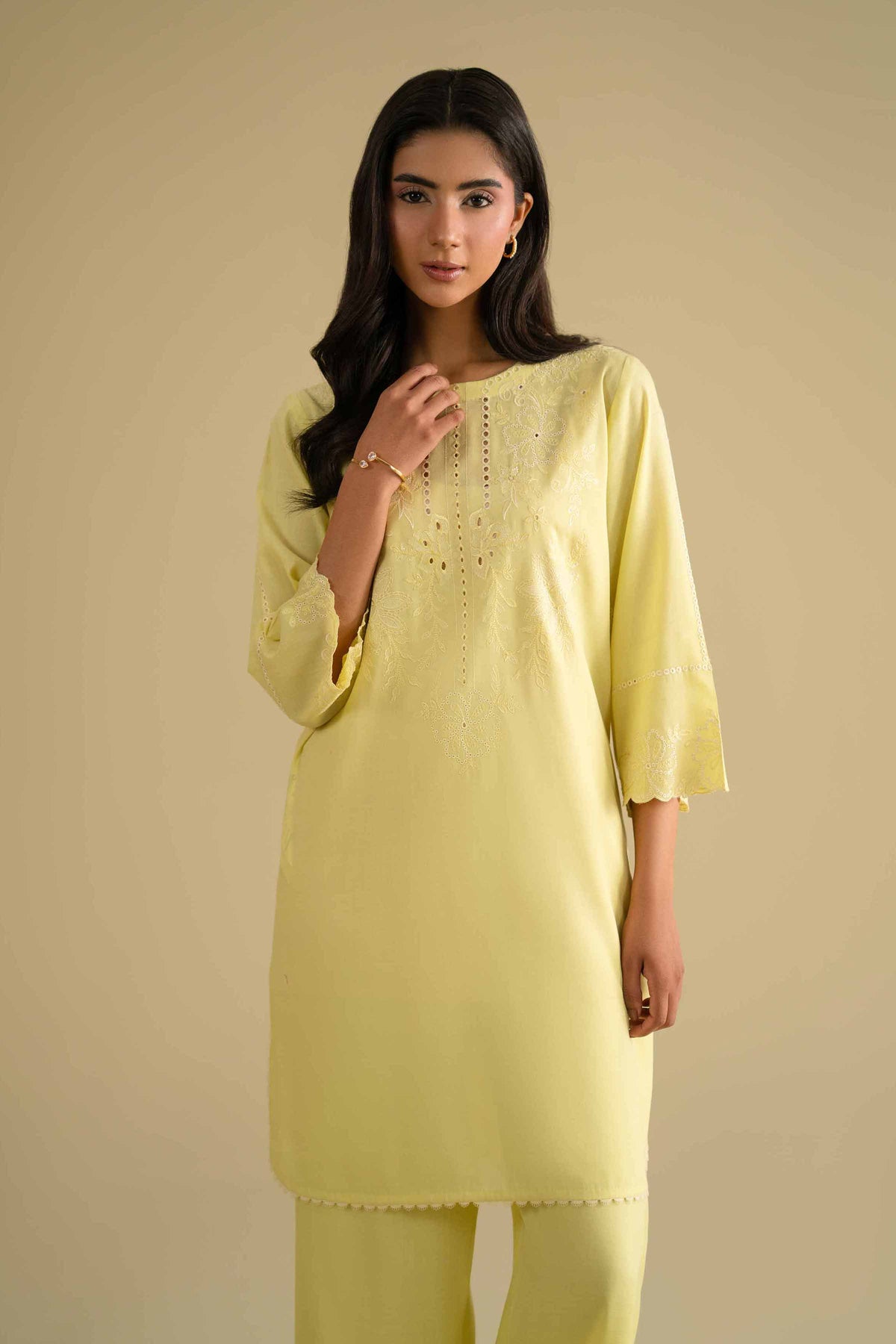 2 Piece - Embroidered Suit - KFE26-39Yellow Yarn Dyed 2PC Embroidered Nishat Australia