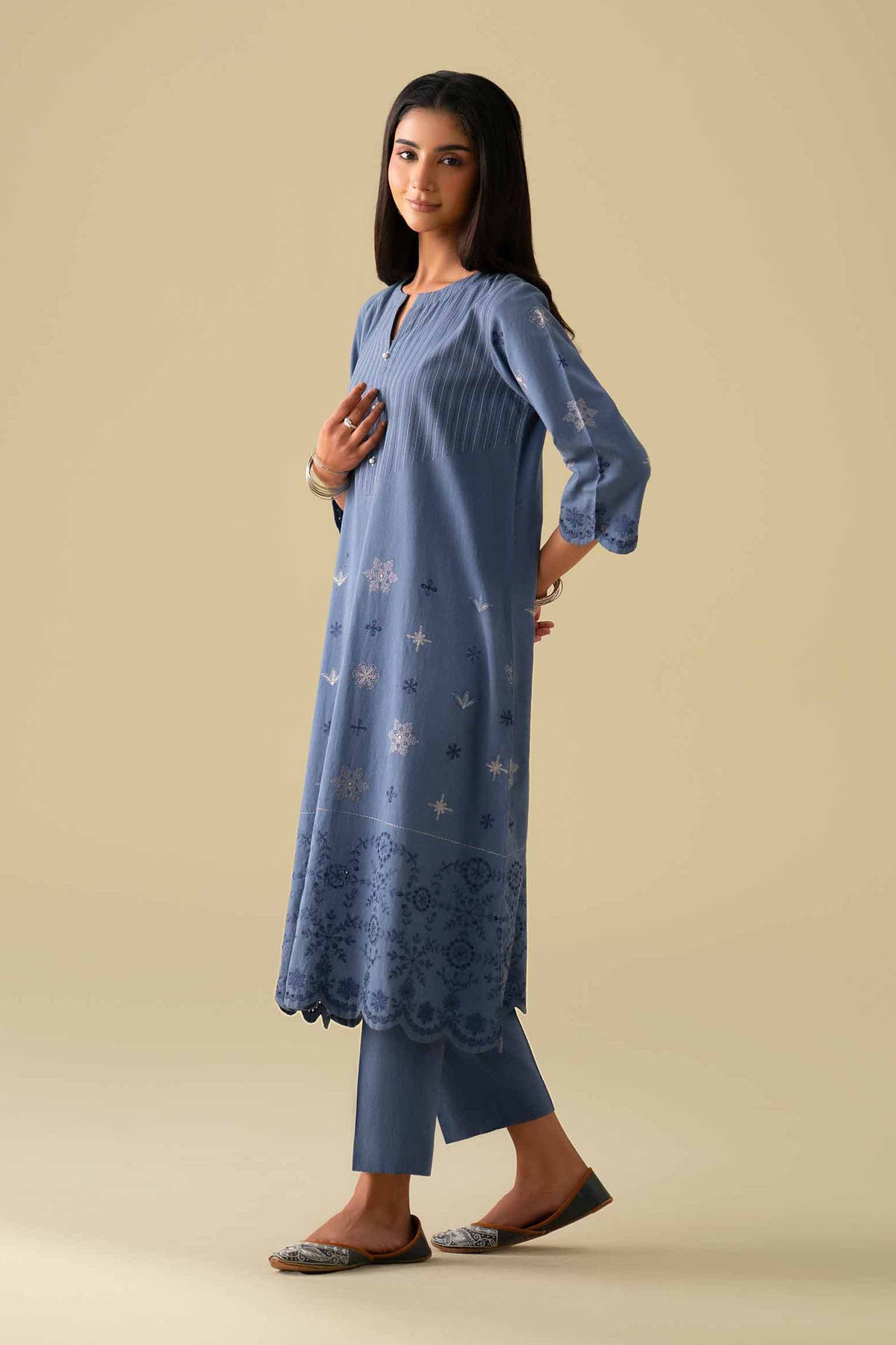 2 Piece - Embroidered Suit - KFE26-42Blue Yarn Dyed 2PC Embroidered Nishat Australia