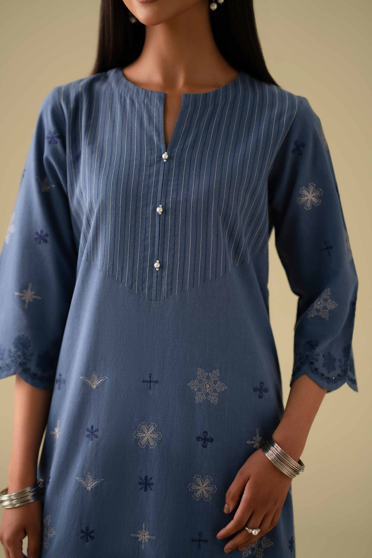 2 Piece - Embroidered Suit - KFE26-42Blue Yarn Dyed 2PC Embroidered Nishat Australia