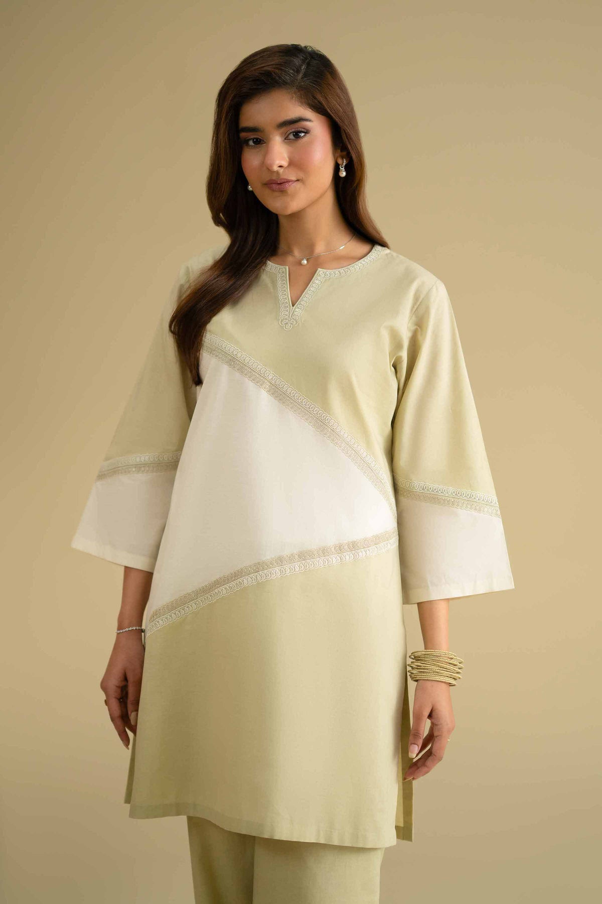 2 Piece - Embroidered Suit - KFE26-48Off White Cambric 2PC Embroidered Nishat Australia