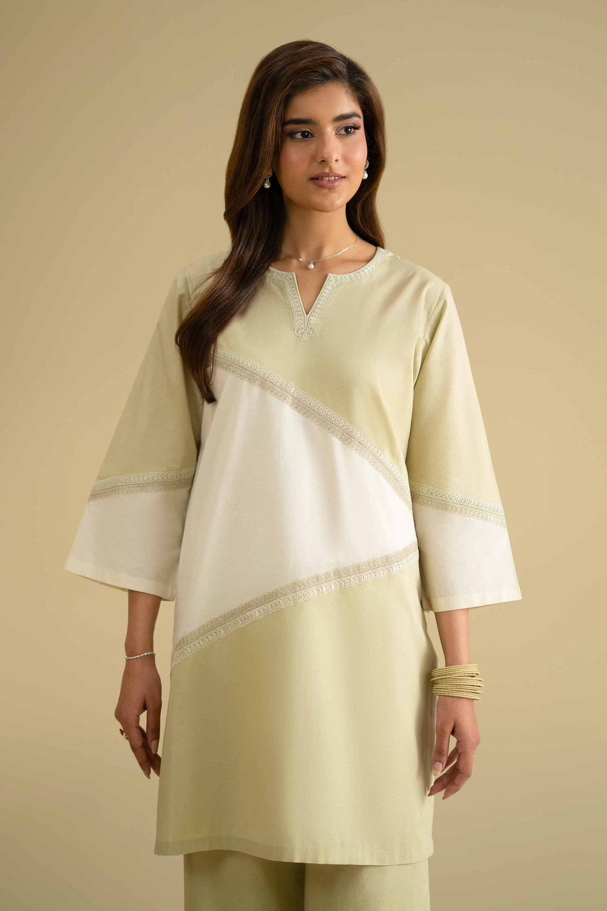 2 Piece - Embroidered Suit - KFE26-48Off White Cambric 2PC Embroidered Nishat Australia