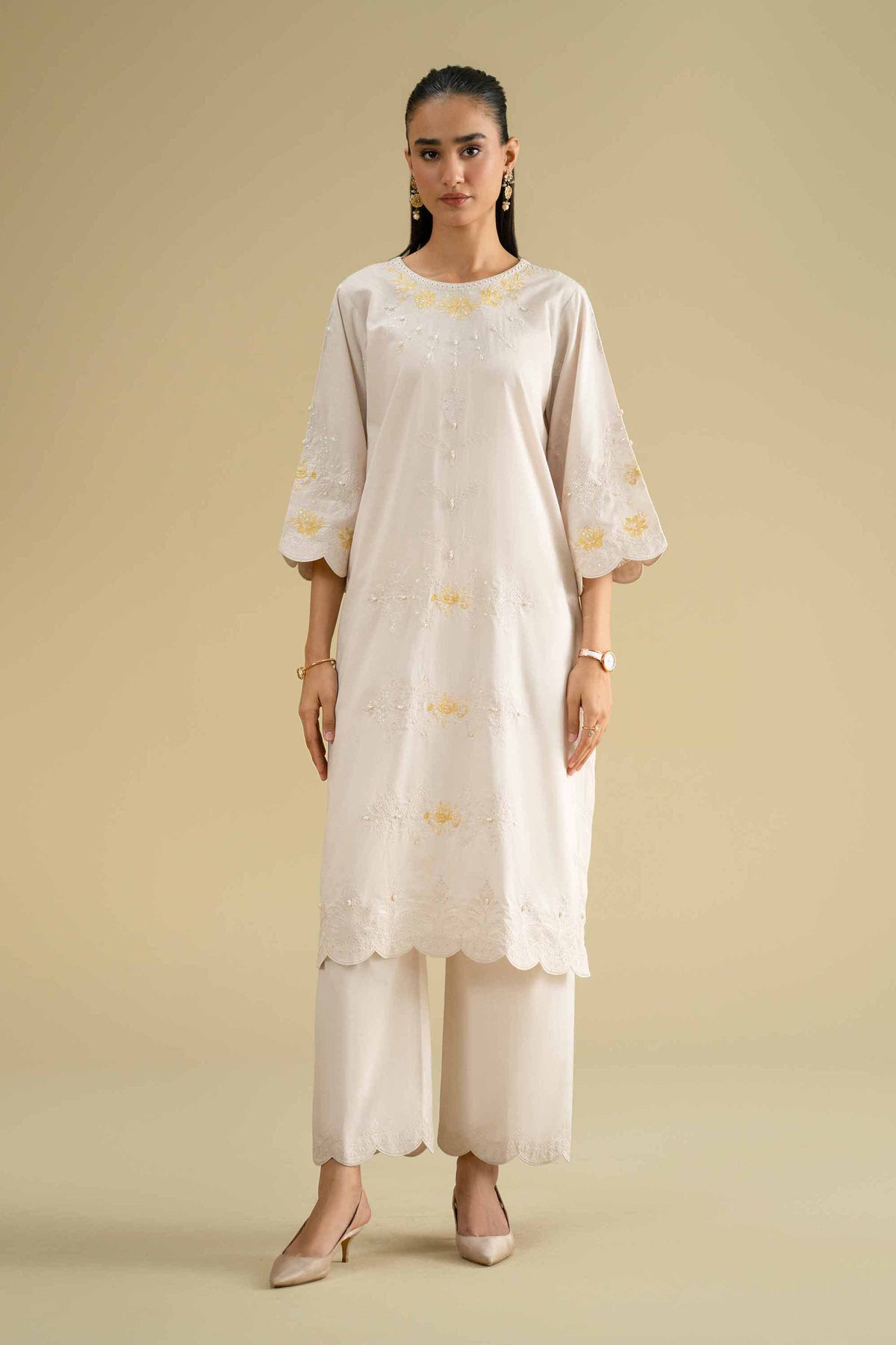 2 Piece - Embroidered Suit - KFE26-50Grey Cambric 2PC Embroidered Nishat Australia