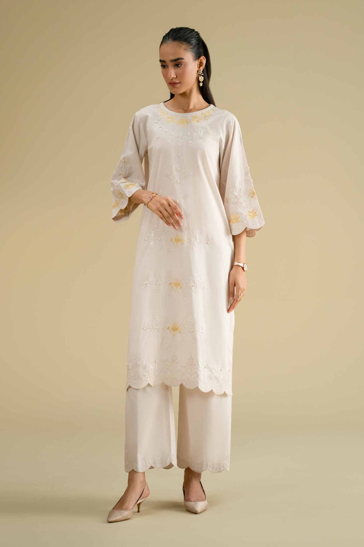 2 Piece - Embroidered Suit - KFE26-50Grey Cambric 2PC Embroidered Nishat Australia