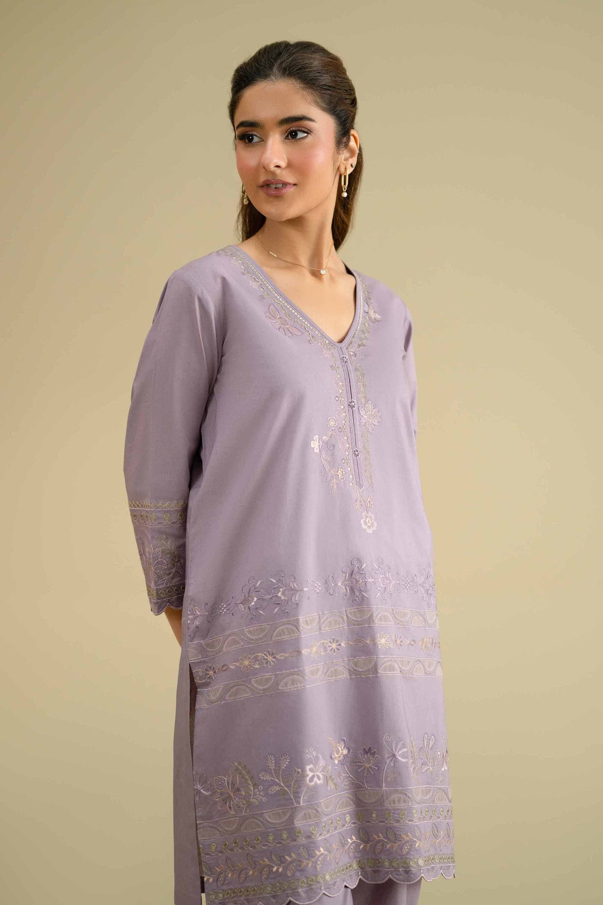 2 Piece - Embroidered Suit - KFE26-52Purple Cambric 2PC Embroidered Nishat Australia