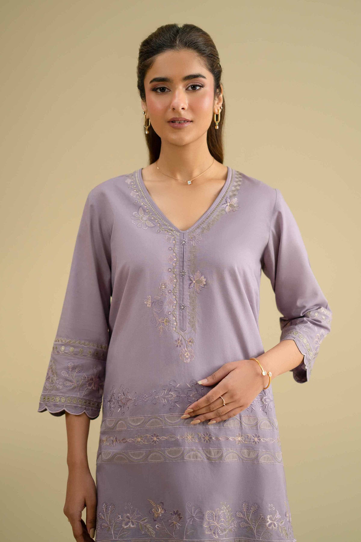 2 Piece - Embroidered Suit - KFE26-52Purple Cambric 2PC Embroidered Nishat Australia