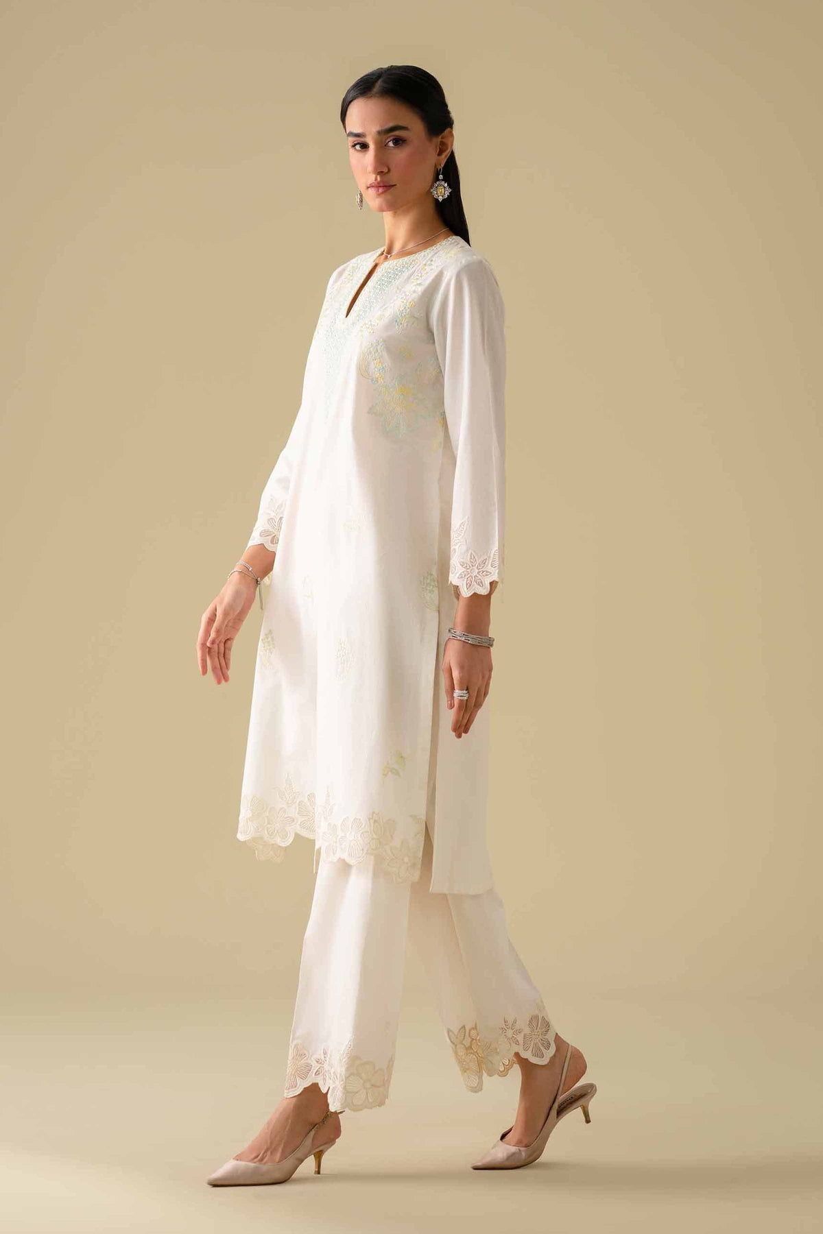 2 Piece - Embroidered Suit - KFE26-56White Cambric 2PC Embroidered Nishat Australia