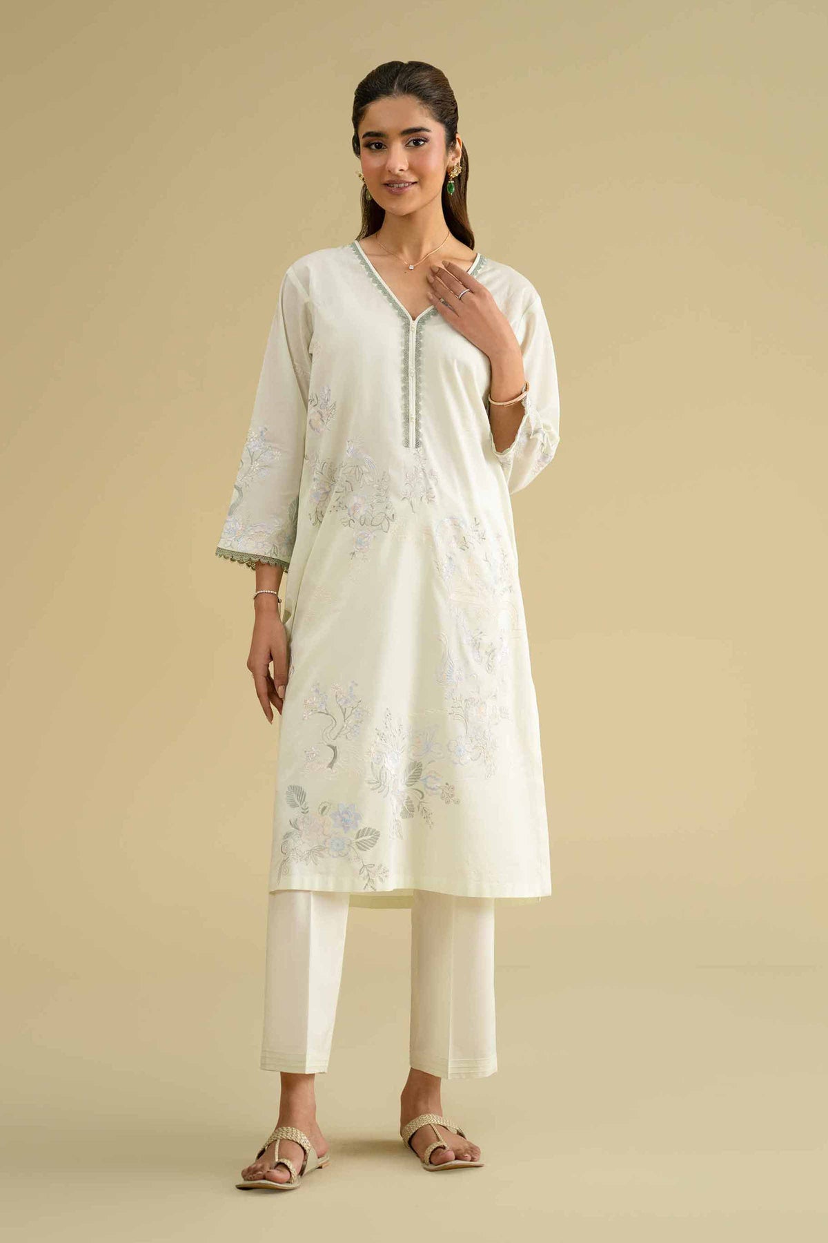 2 Piece - Embroidered Suit - KFE26-59Green Cambric 2PC Embroidered Nishat Australia