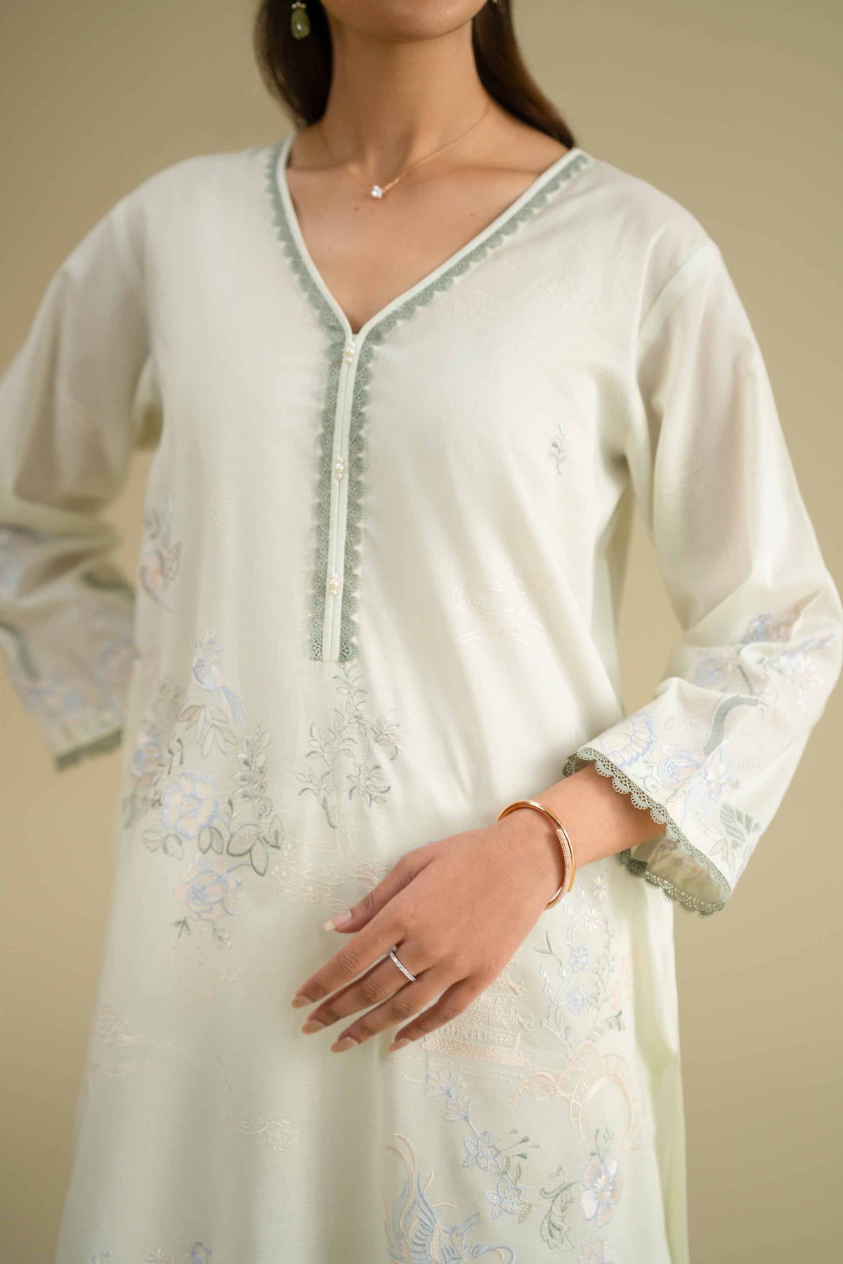 2 Piece - Embroidered Suit - KFE26-59Green Cambric 2PC Embroidered Nishat Australia