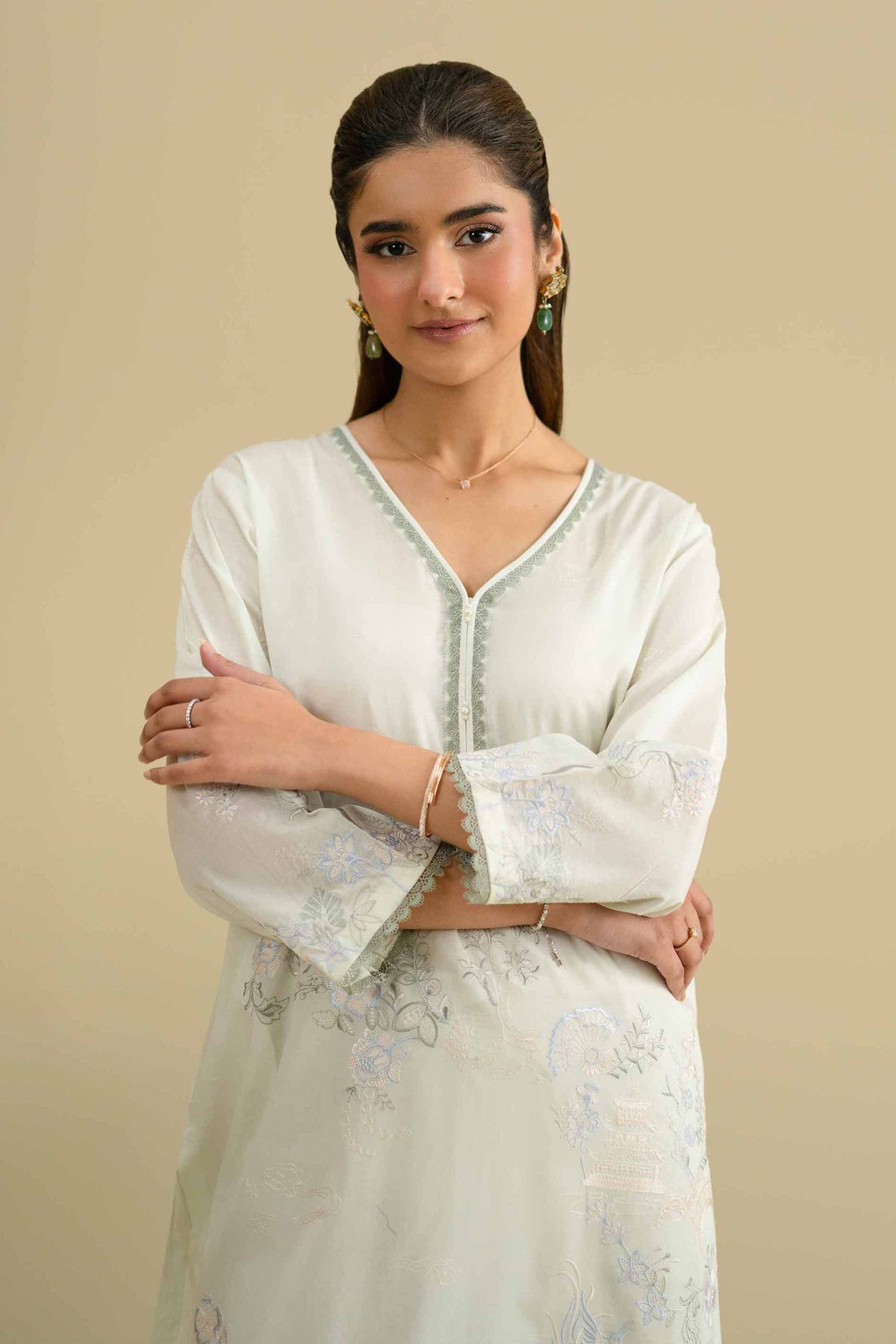 2 Piece - Embroidered Suit - KFE26-59Green Cambric 2PC Embroidered Nishat Australia