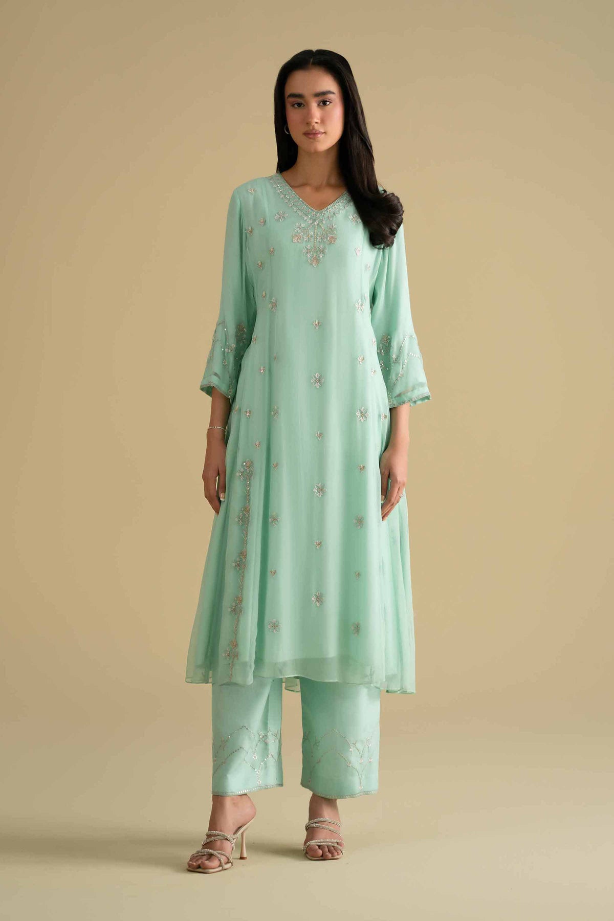 2 Piece - Embroidered Suit - KFE26-61Blue Chiffon 2PC Embroidered Nishat Australia