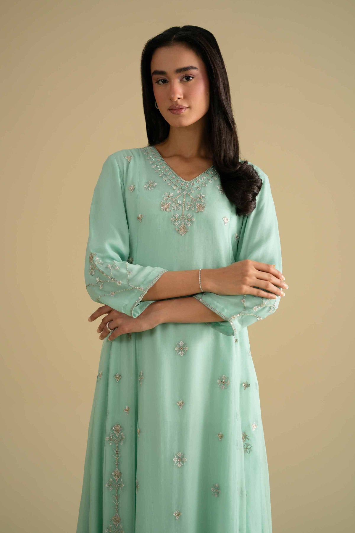 2 Piece - Embroidered Suit - KFE26-61Blue Chiffon 2PC Embroidered Nishat Australia