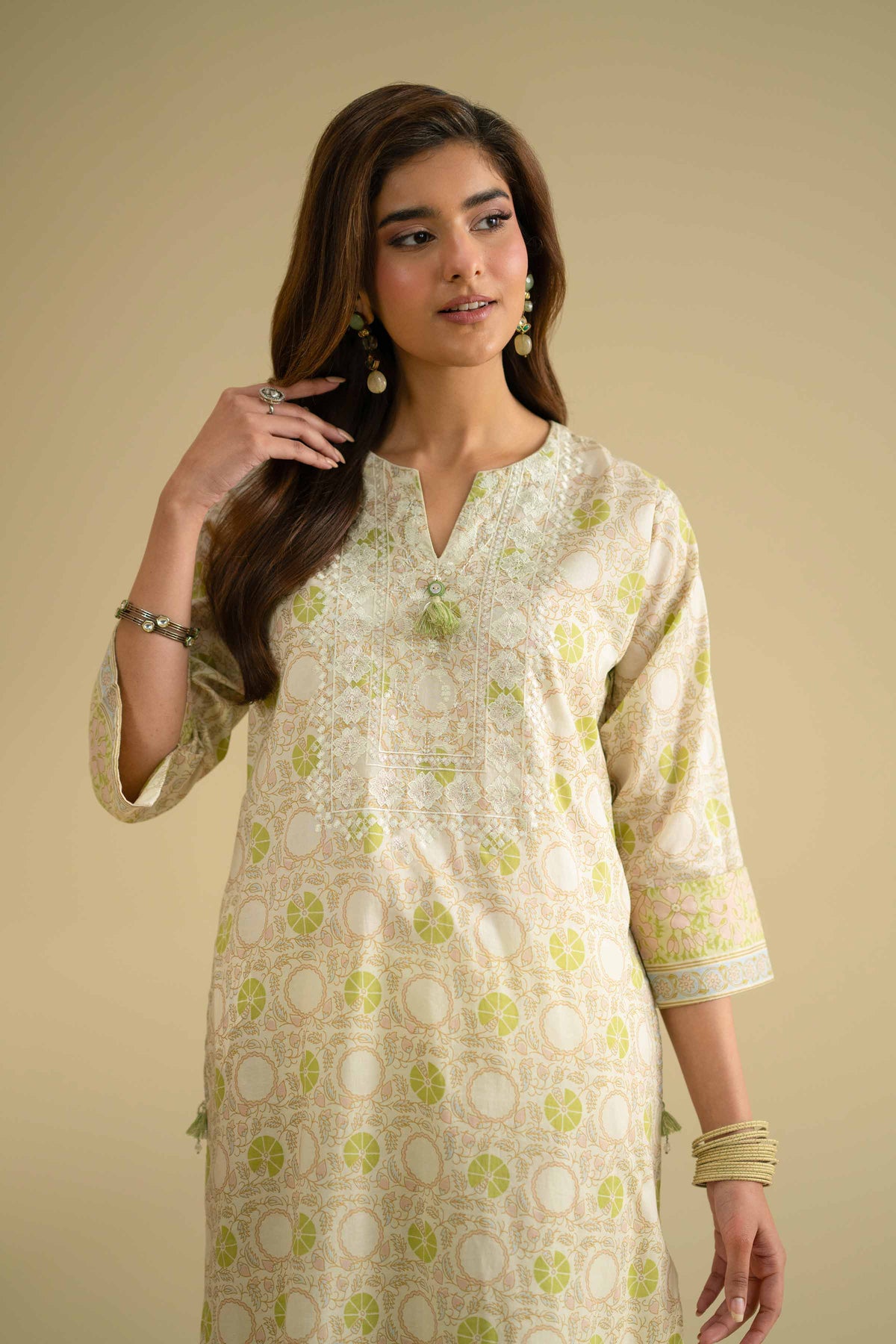 2 Piece - Printed Embroidered Suit - KFE26-63Yellow Lawn 2PC Embroidered Nishat Australia