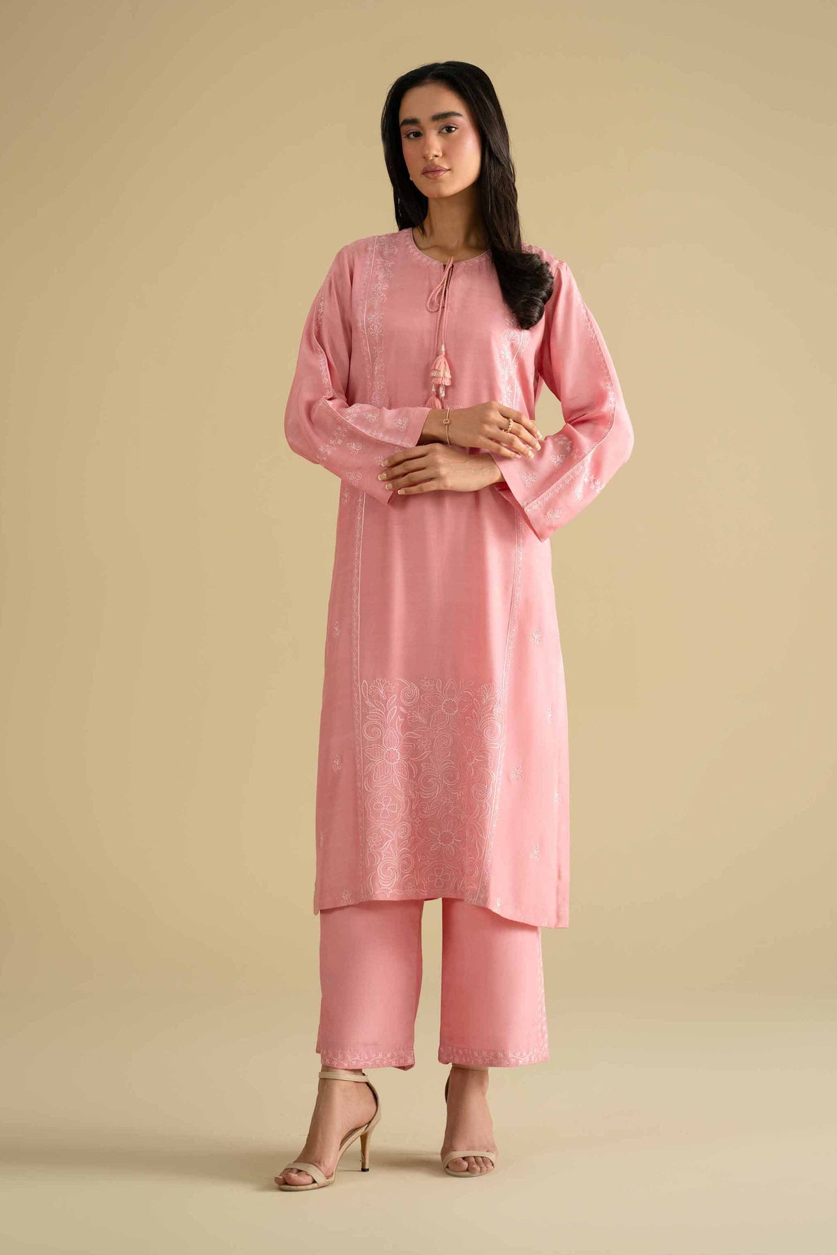 2 Piece - Embroidered Suit - KFE26-69Pink Silk 2PC Embroidered Nishat Australia