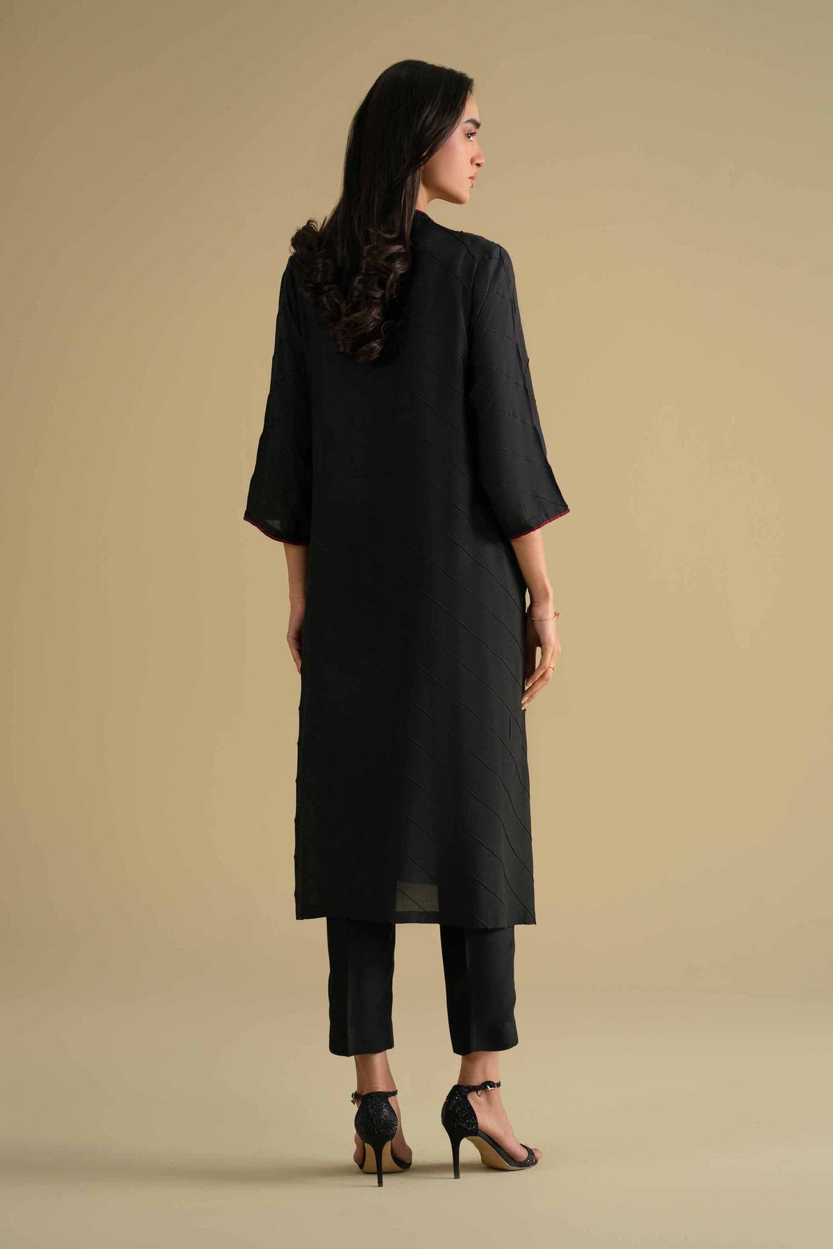 2 Piece - Embroidered Suit - KFE26-70Black Silk 2PC Solids Nishat Australia
