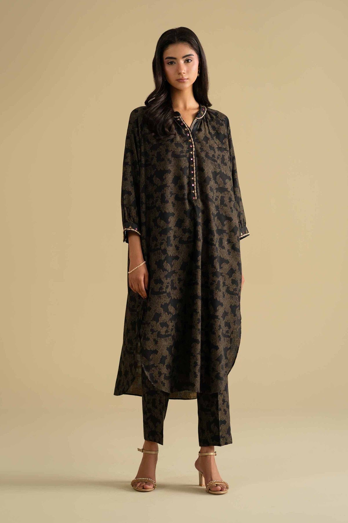 2 Piece - Printed Suit - KFE26-71Black Jacquard 2PC Embroidered Nishat Australia