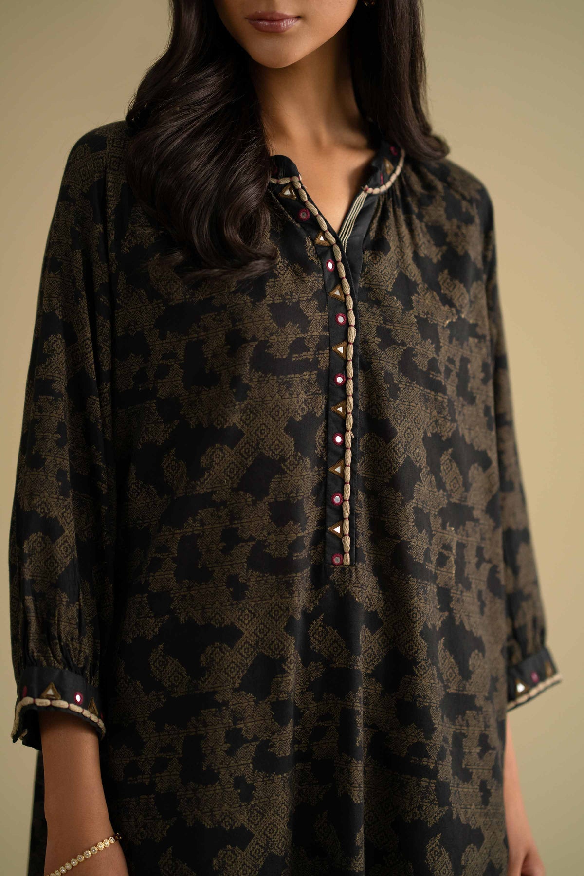 2 Piece - Printed Suit - KFE26-71Black Jacquard 2PC Embroidered Nishat Australia