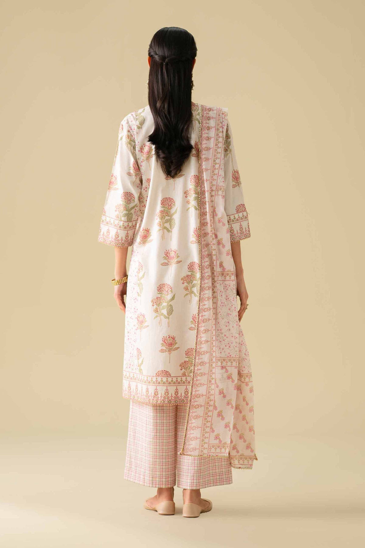 3 Piece - Printed Suit - KFE26-78Off White Cambric 3PC Printed Nishat Australia