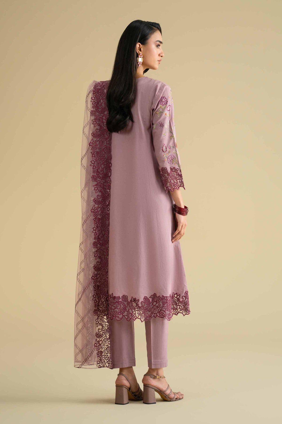 3 Piece - Embroidered Suit - KFE26-86Purple Cambric 3PC Embroidered Nishat Australia