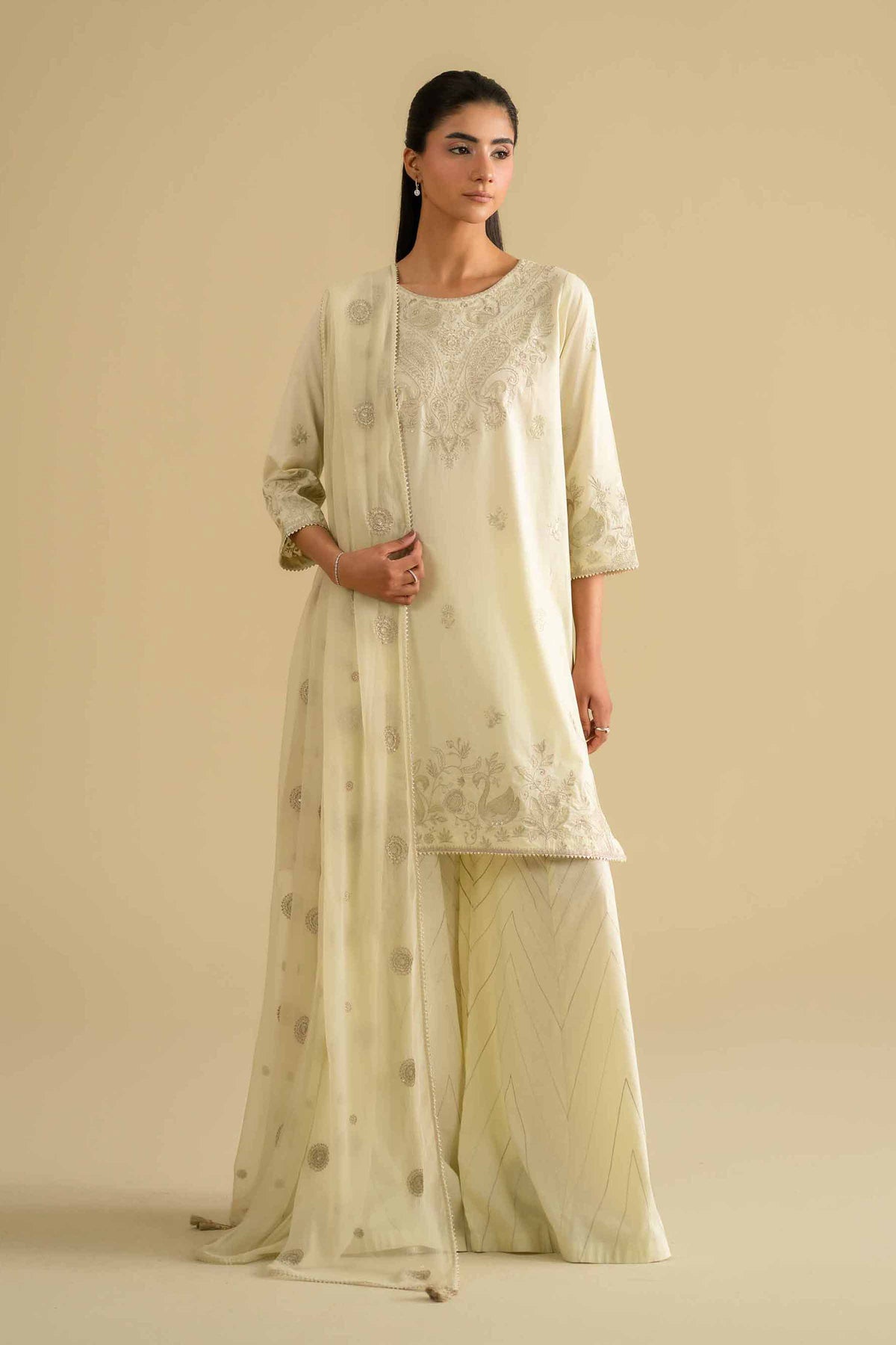 3 Piece - Embroidered Suit - KFE26-88Green Cambric 3PC Embroidered Nishat Australia