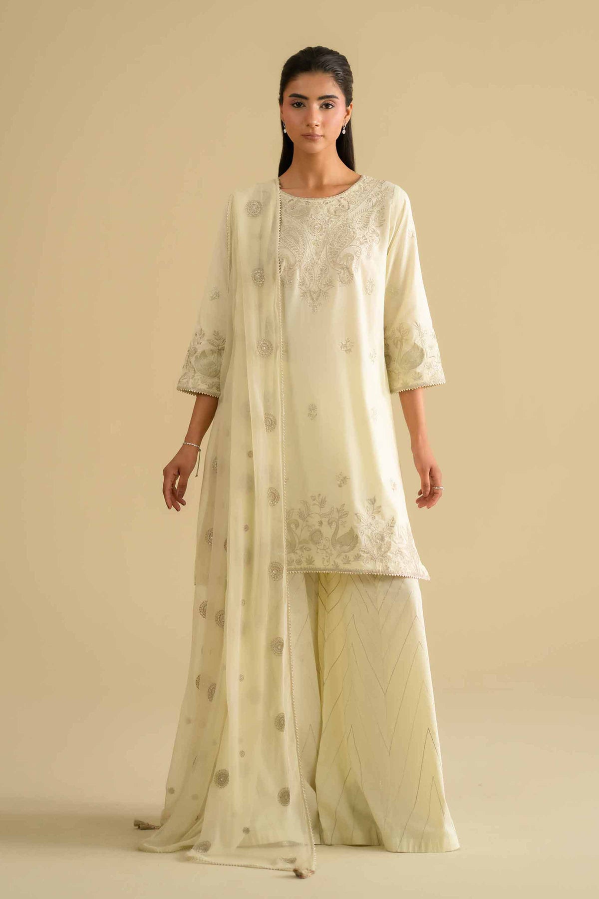 3 Piece - Embroidered Suit - KFE26-88Green Cambric 3PC Embroidered Nishat Australia