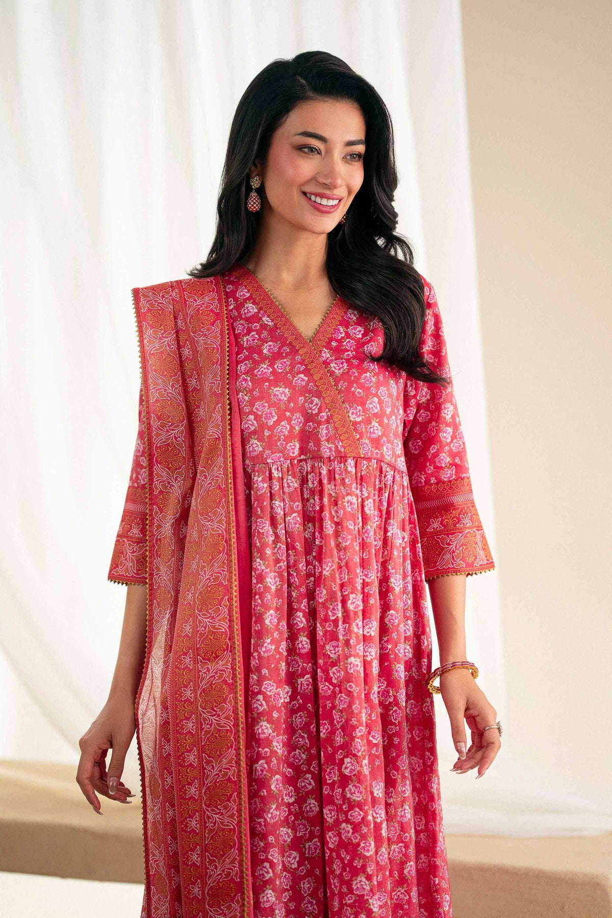 3 Piece - Printed Suit - KFS25-127 Red Lawn 3PC Printed Nishat Australia