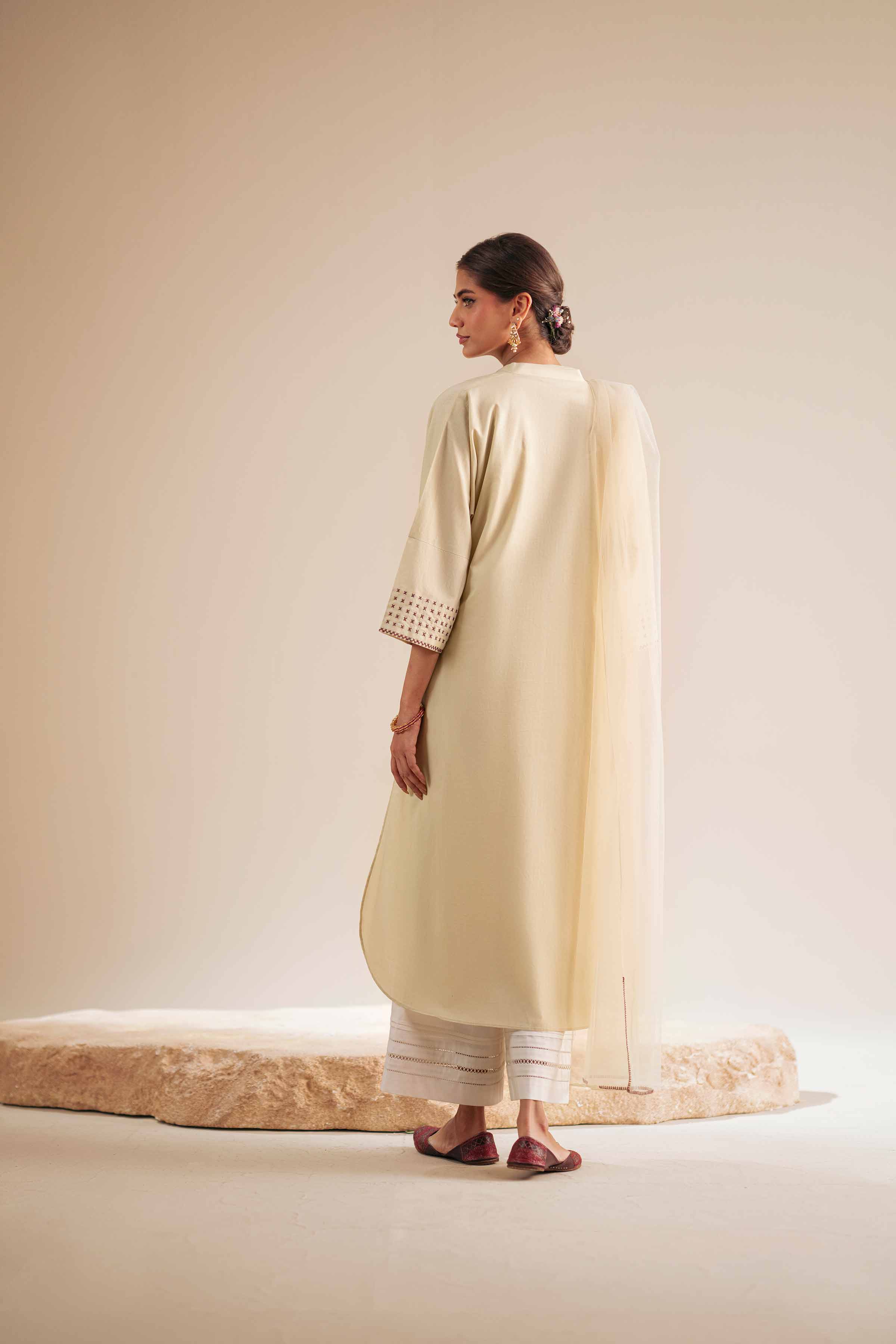 2 Piece - Basic Suit - KFS25-88 READY TO WEAR - LUXURY Yellow Cambric 2PC Solids