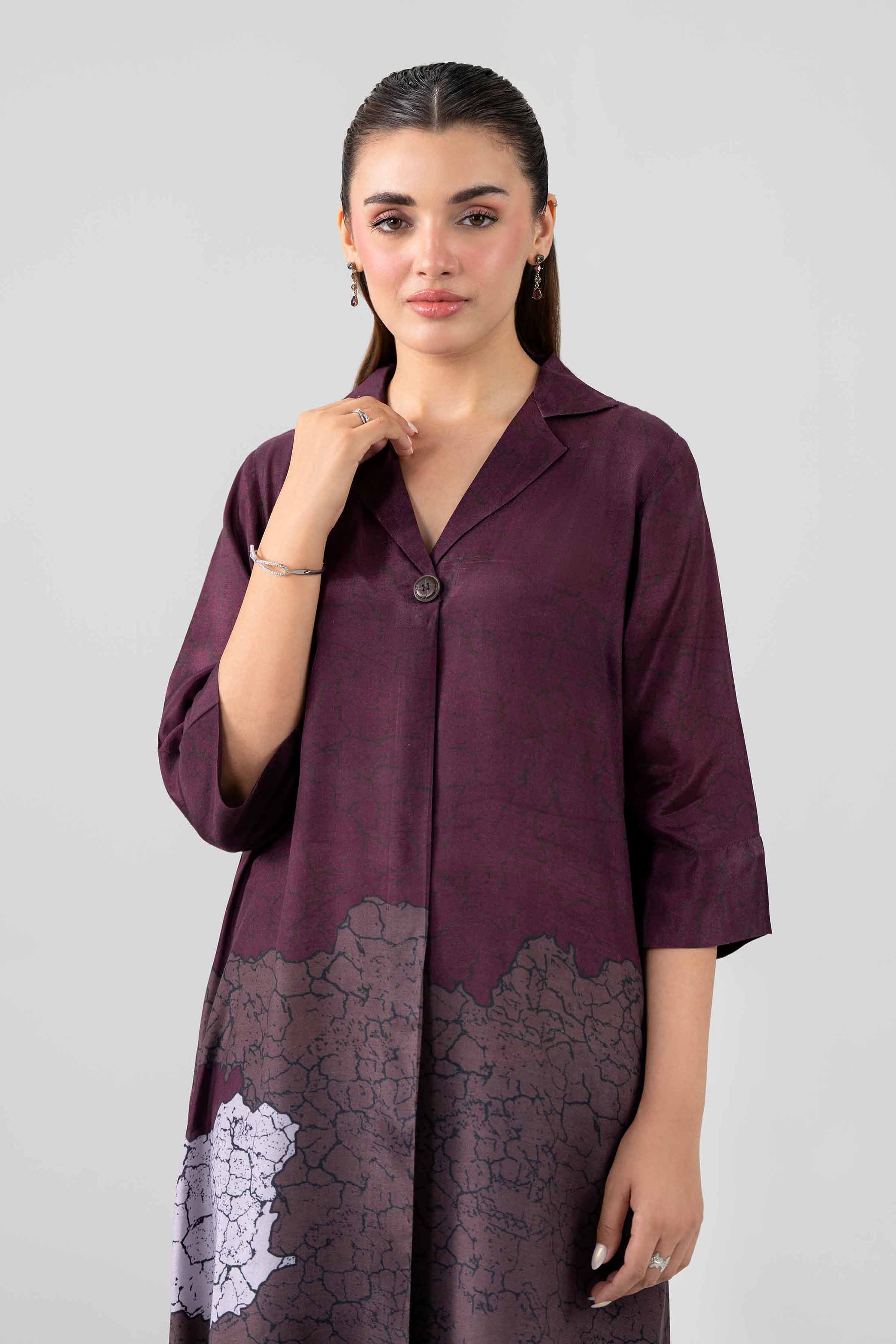 2 Piece - Printed Suit - KFS26-100 Purple Silk 2PC Embroidered Nishat Australia