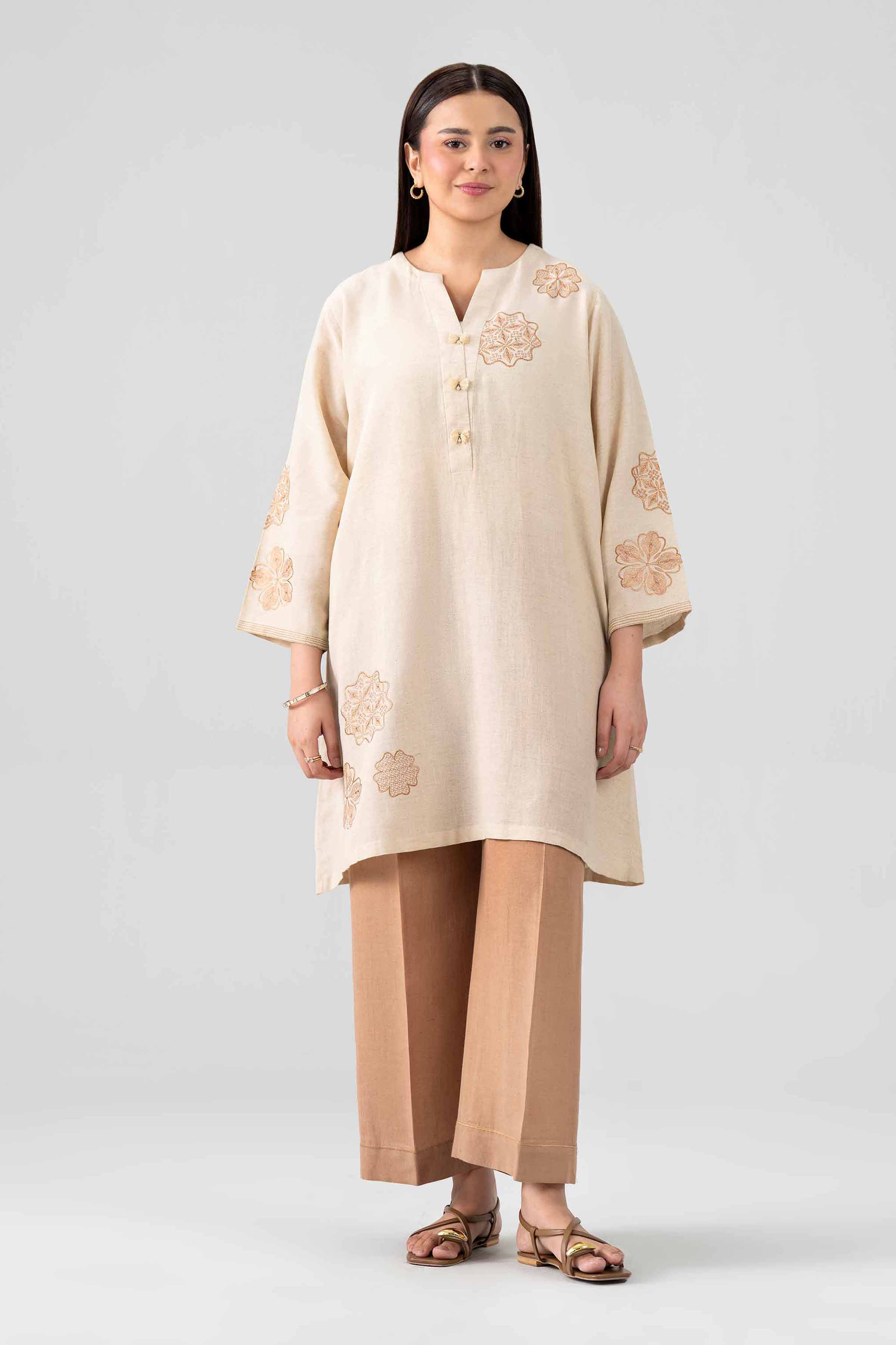 2 Piece - Embroidered Suit - KFS26-31 Beige Cotton 2PC Embroidered Nishat Australia