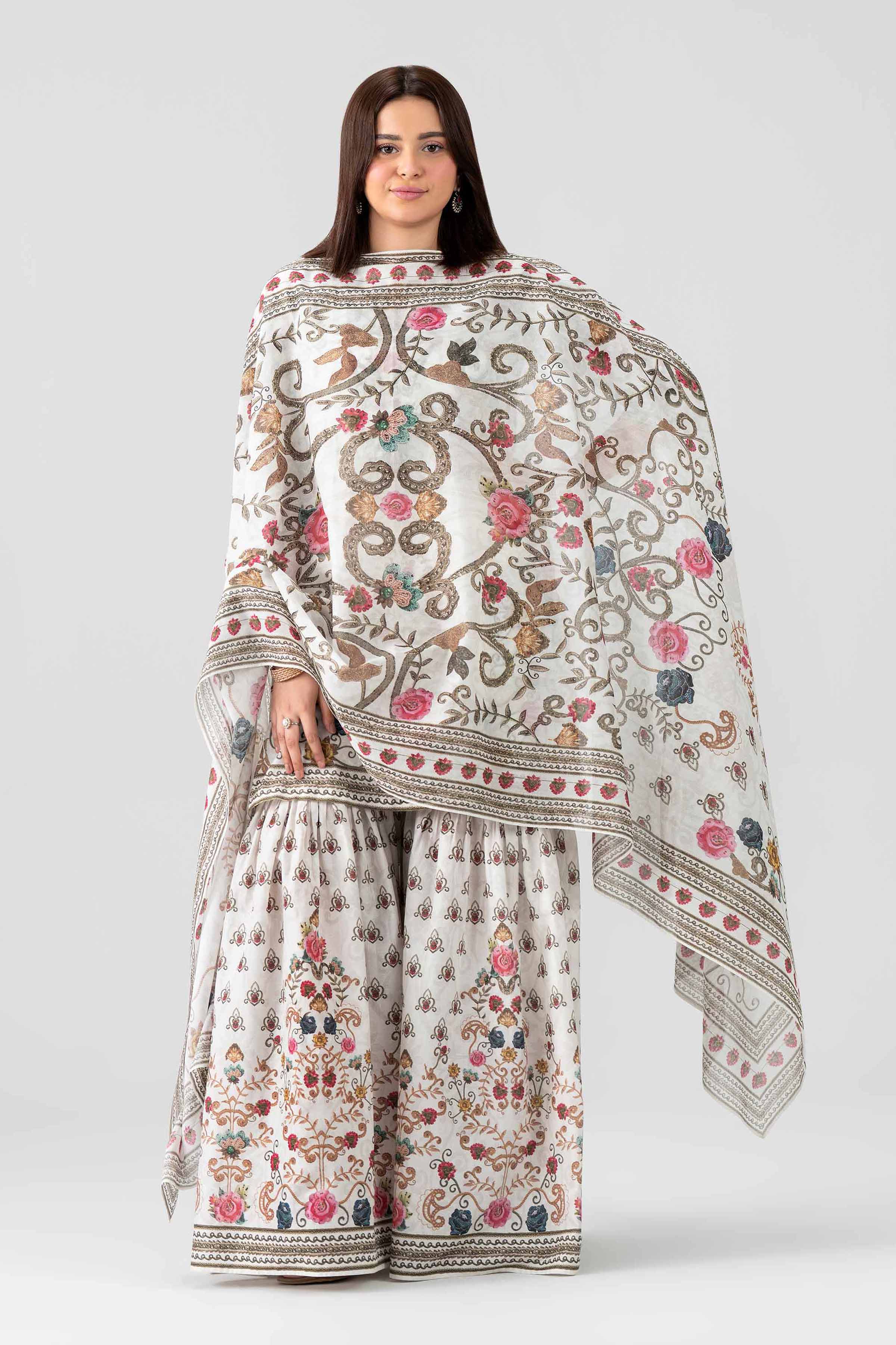 3 Piece - Printed Embroidered Suit - KFS26-48 Grey Lawn 3PC Embroidered Nishat Australia