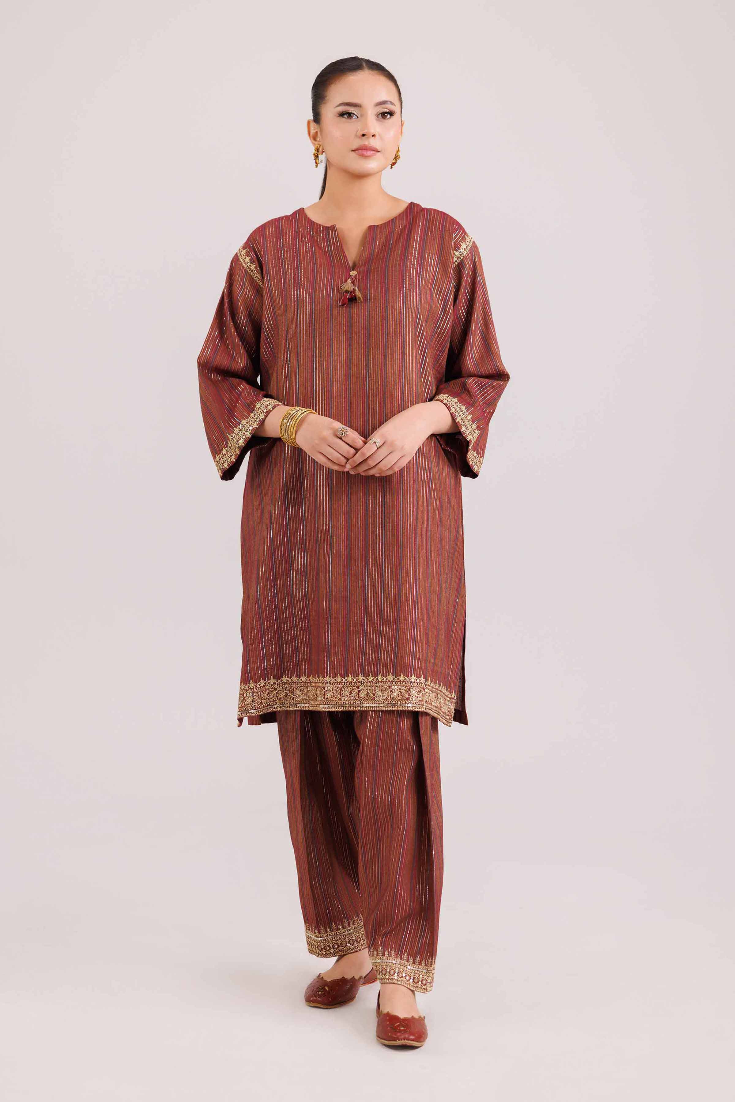 2 Piece - Embroidered Suit - KFW25-139 READY TO WEAR - LUXURY Multi Yarn Dyed 2PC Embroidered