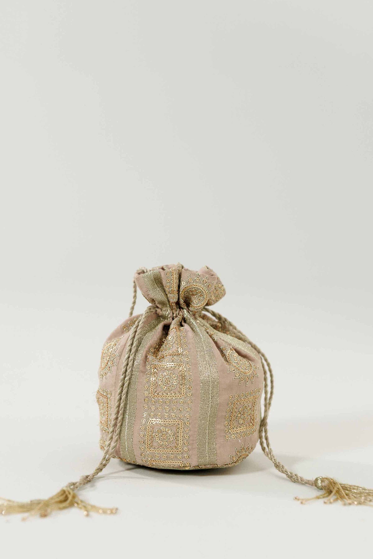 Embroidered Pouch - KFW25-152 Beige Silk 1PC Embroidered Nishat Australia