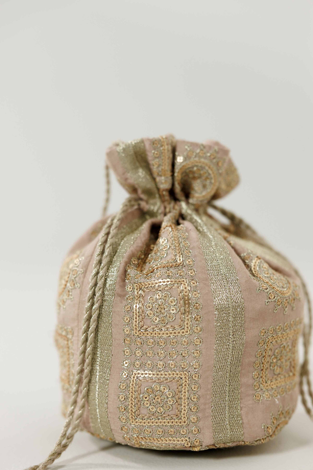 Embroidered Pouch - KFW25-152 Beige Silk 1PC Embroidered Nishat Australia