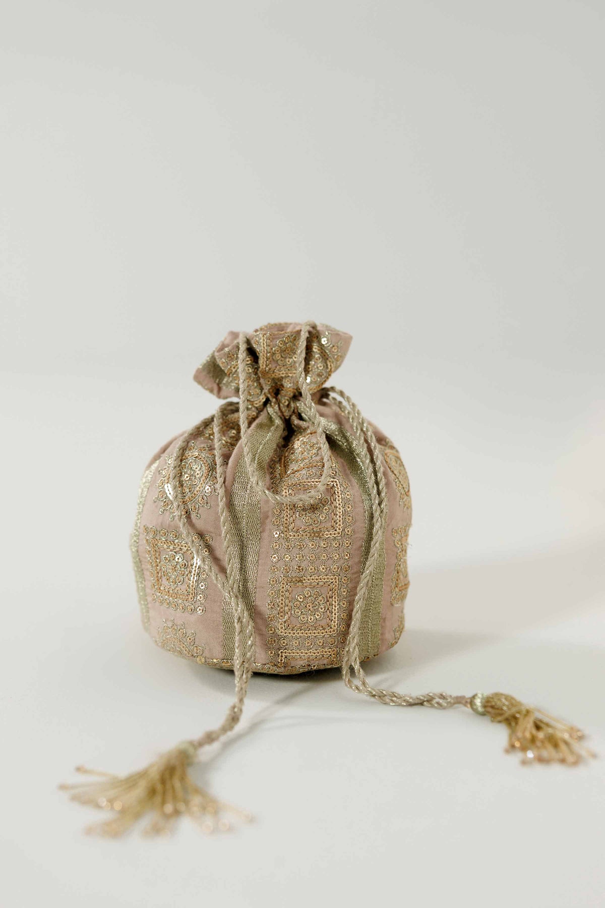 Embroidered Pouch - KFW25-152 Beige Silk 1PC Embroidered Nishat Australia