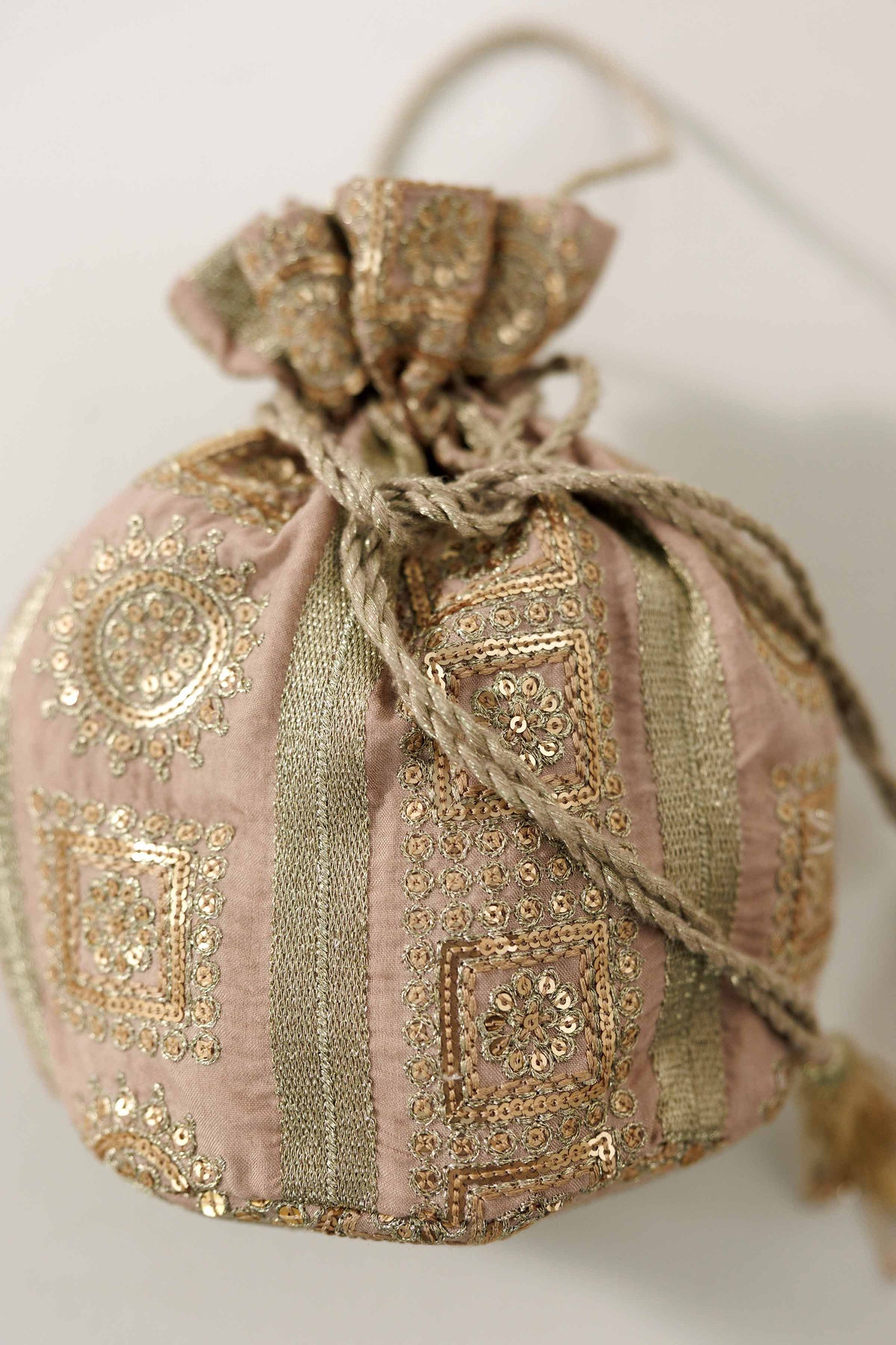 Embroidered Pouch - KFW25-152 Beige Silk 1PC Embroidered Nishat Australia