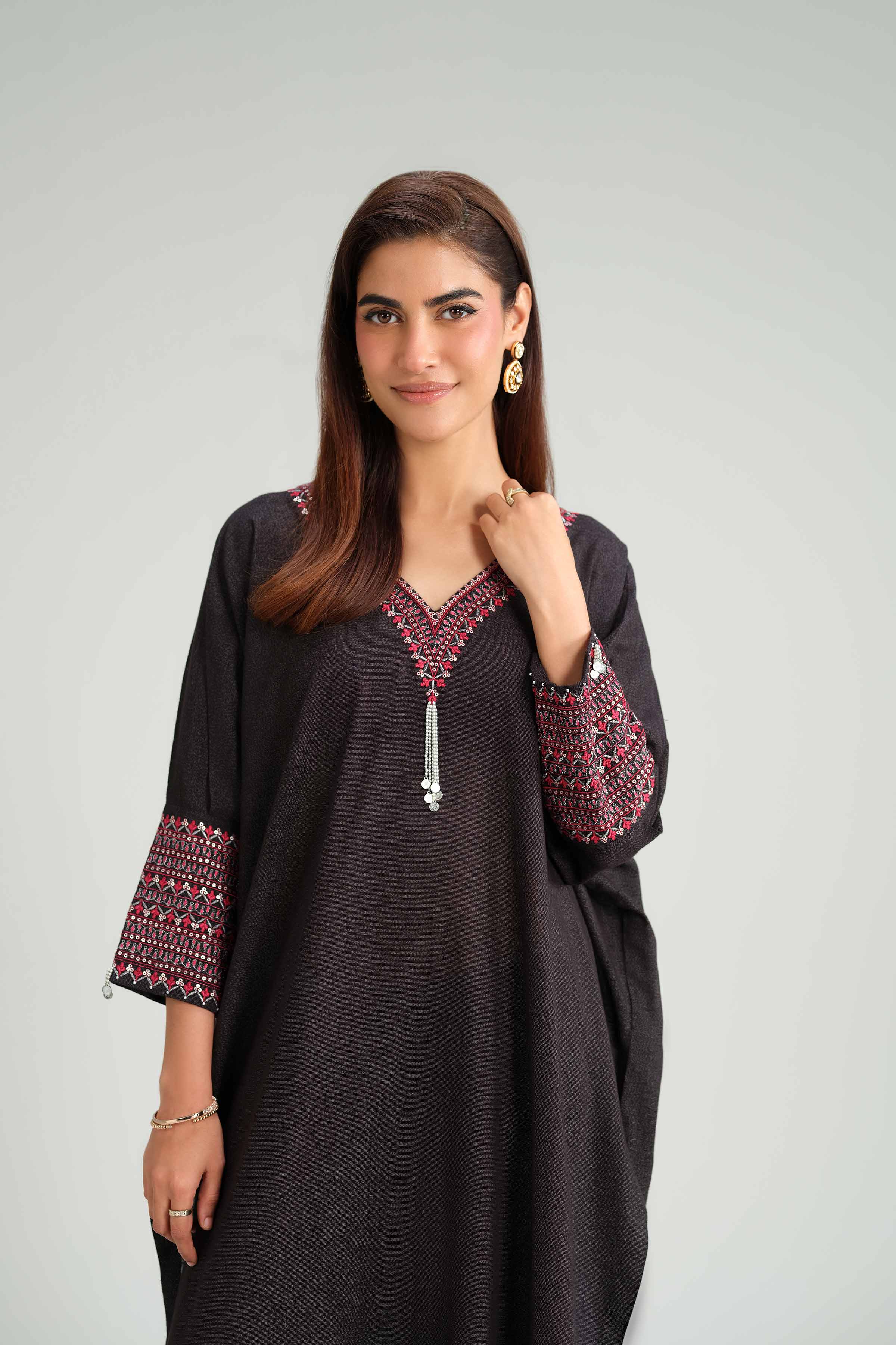 2 Piece - Embroidered Suit - KFW25-170 READY TO WEAR Black Karandi 2PC Embroidered