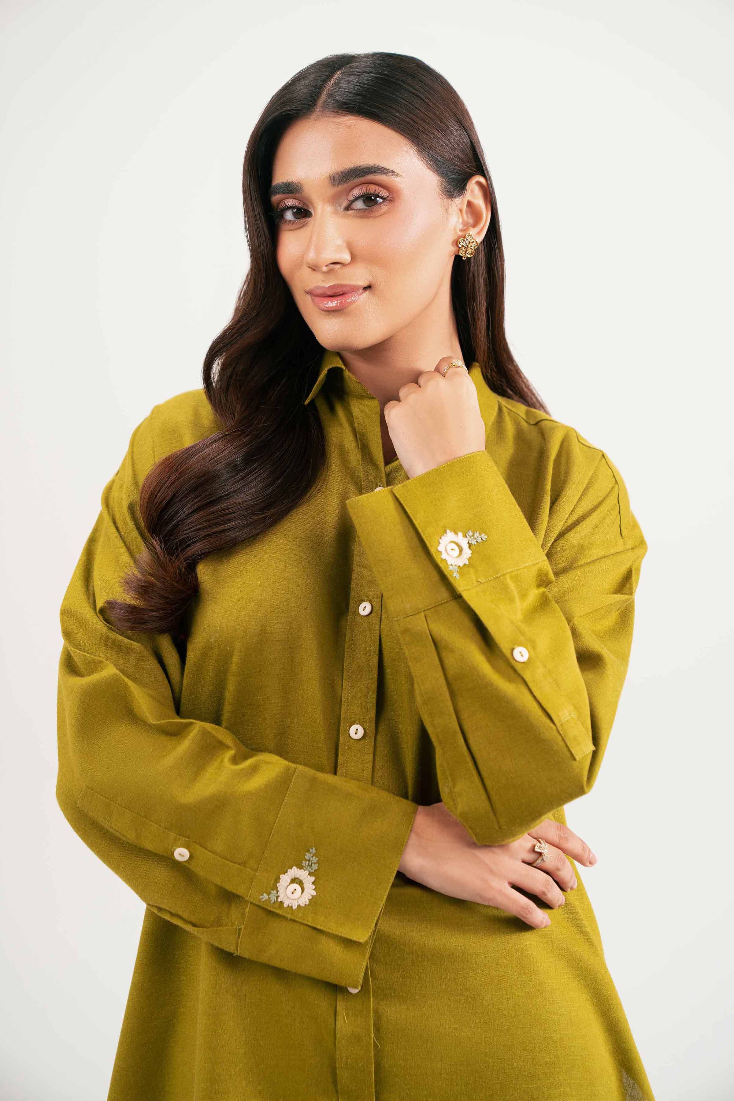 2 Piece - Basic Suit - KFW25-226 READY TO WEAR - LUXURY Green Karandi 2PC Solids