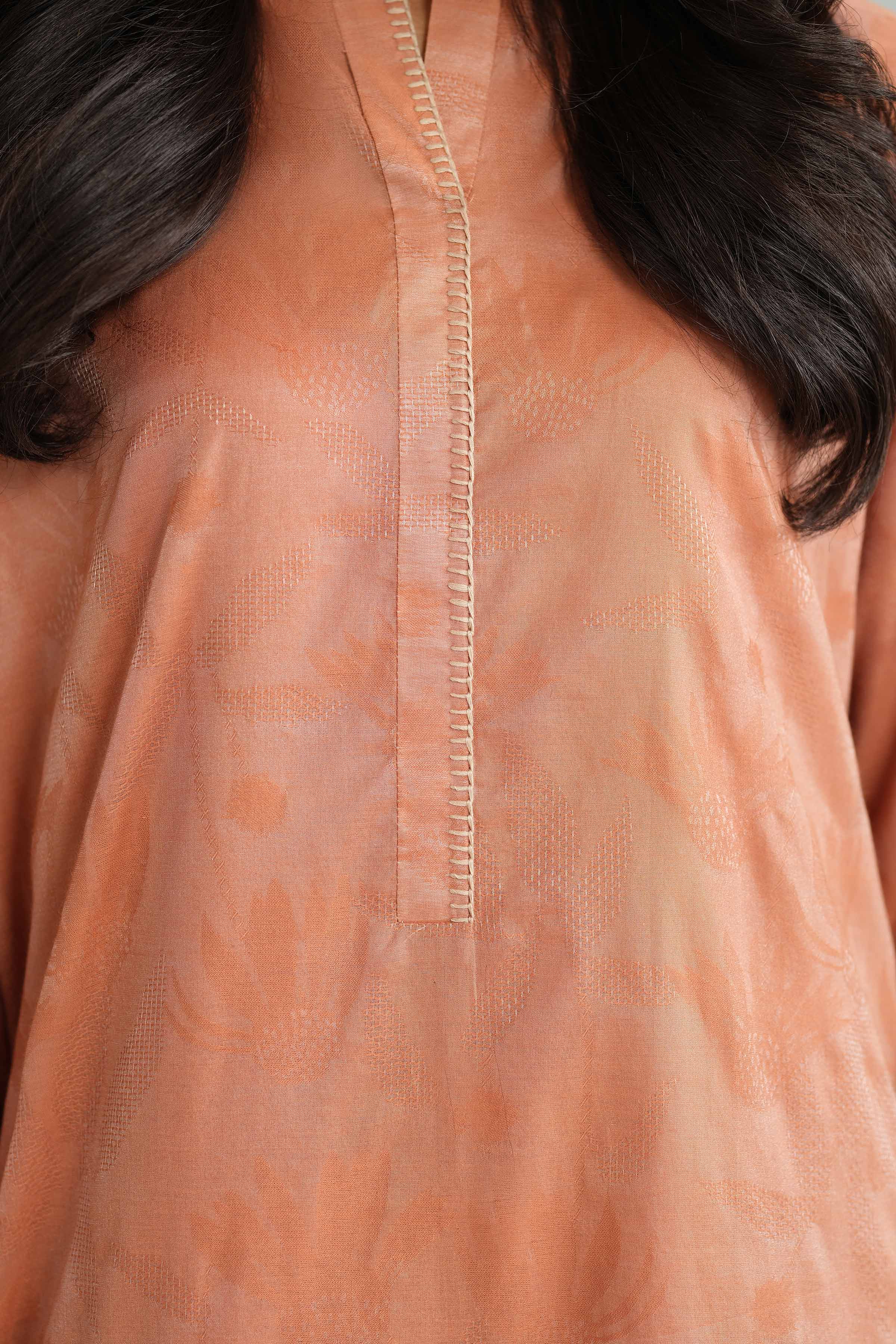 2 Piece - Basic Suit - KFW25-73 READY TO WEAR Pink Jacquard 2PC Solids